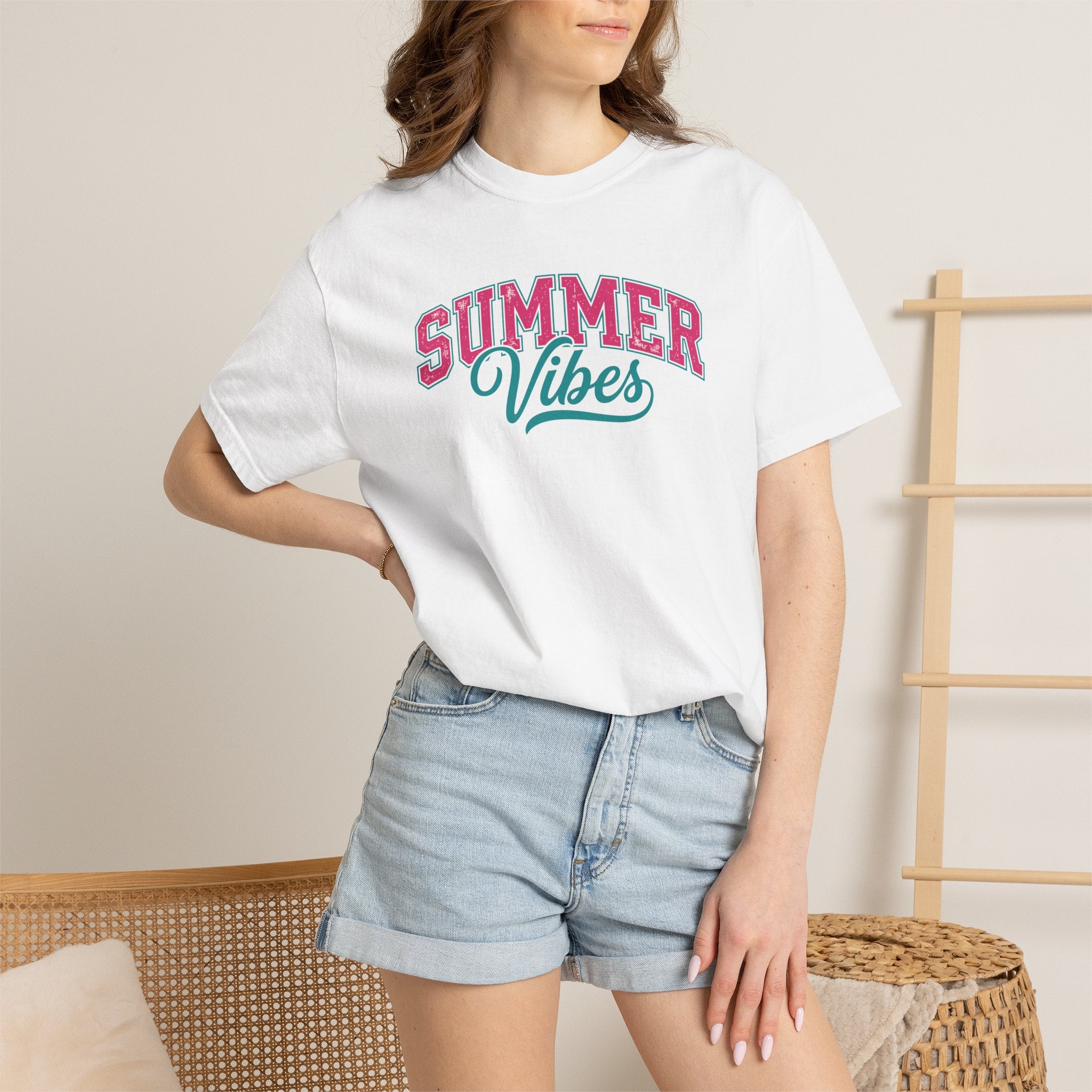 Summer Vibes T-Shirt — Retro Script Graphic Tee