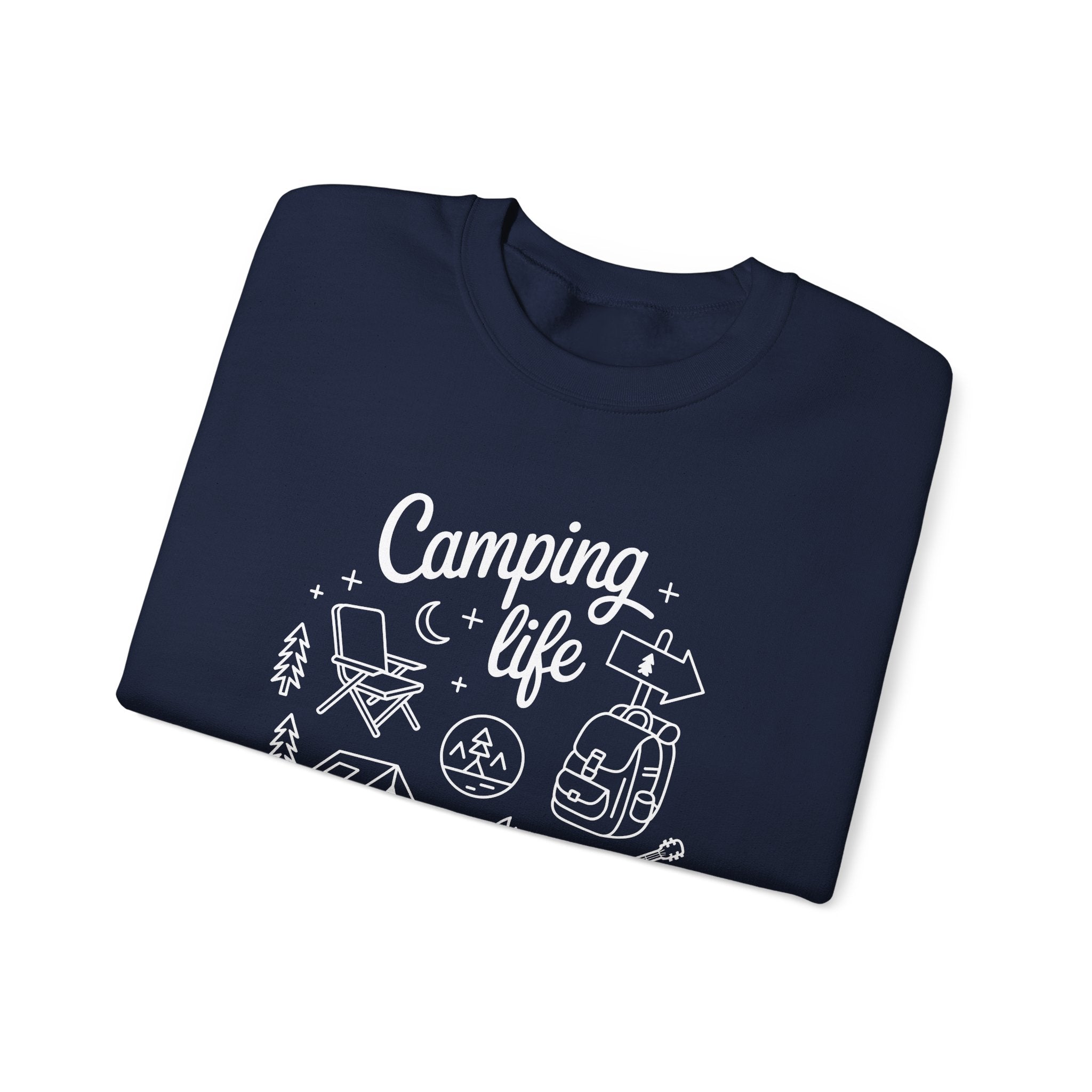 Camping Life Crewneck Sweatshirt — "Camping Life is the Best Life" Outdoor Graphic