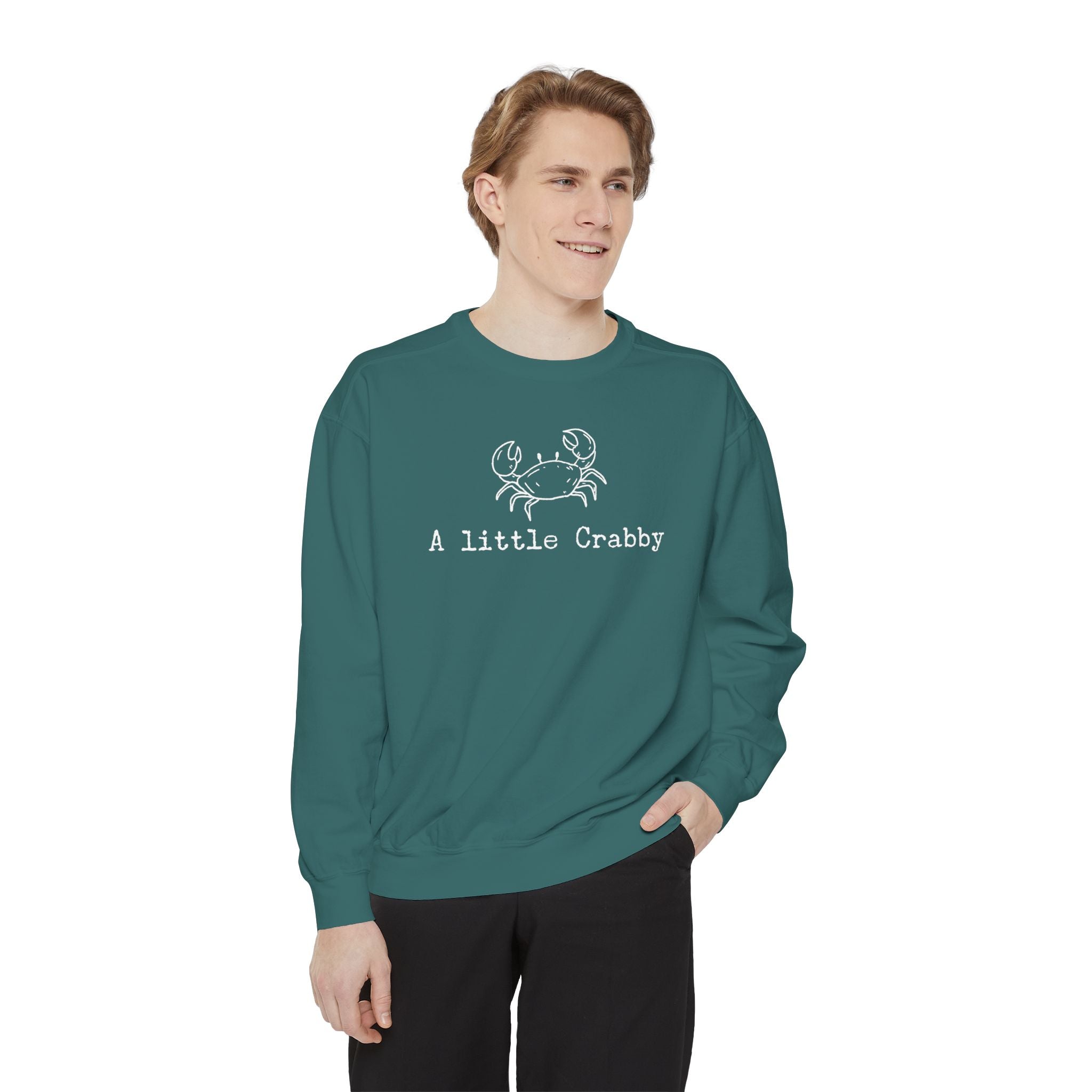 Crab Sweatshirt — "A Little Crabby" Garment-Dyed Crewneck