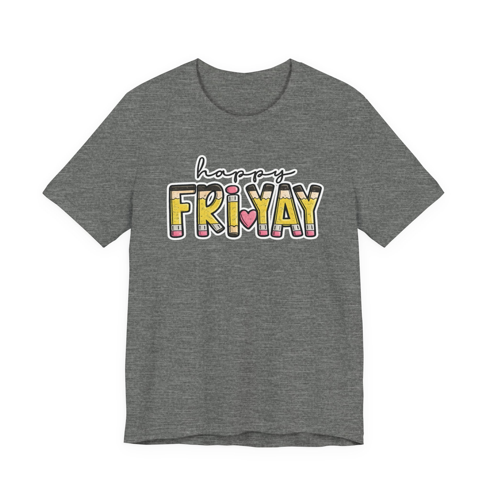 Happy Friyay Teacher Shirt  Friday Teacher Tee  Pencil Graphic T-Shirt