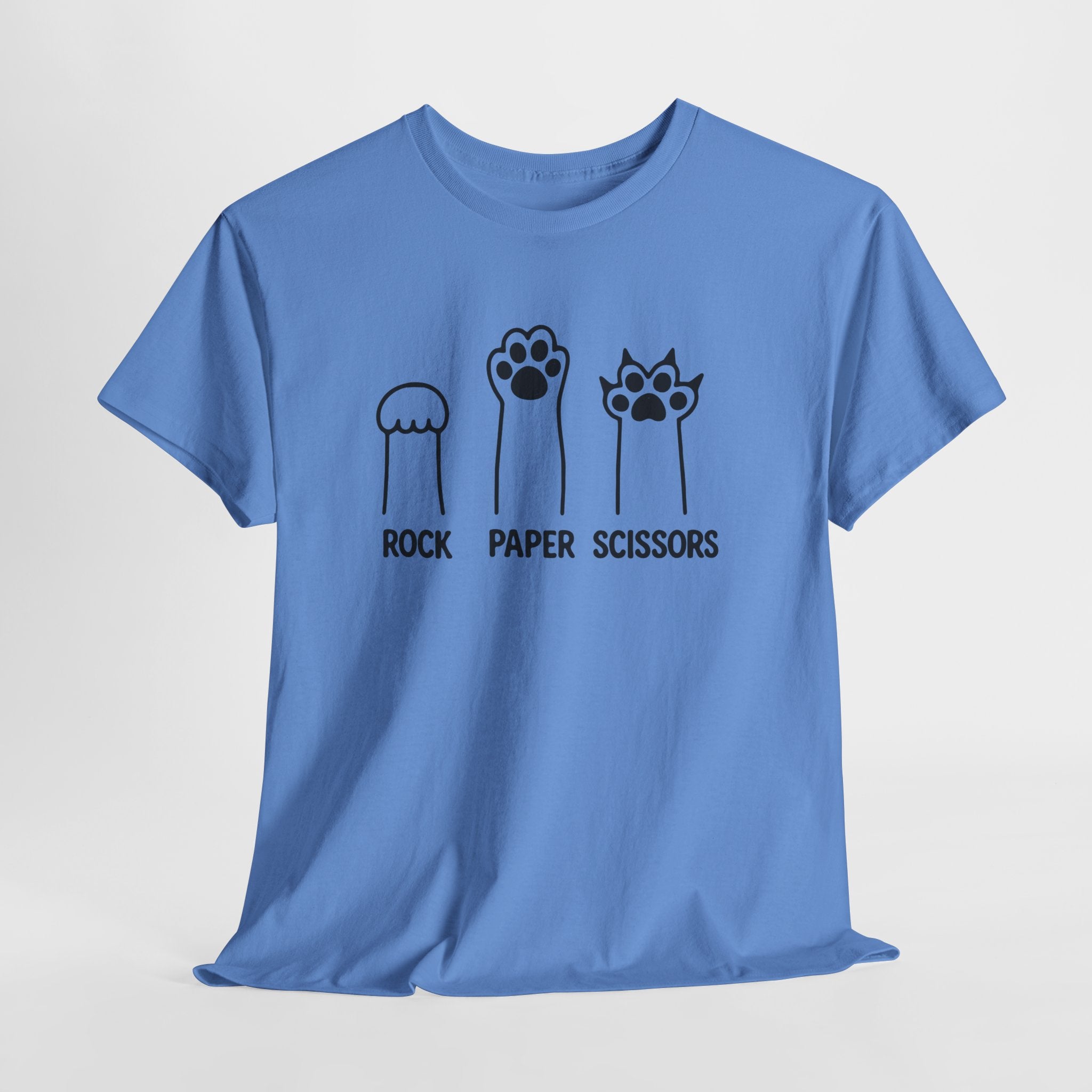 Rock Paper Scissors Cat Paw T‑Shirt — Cute Pet Humor Tee