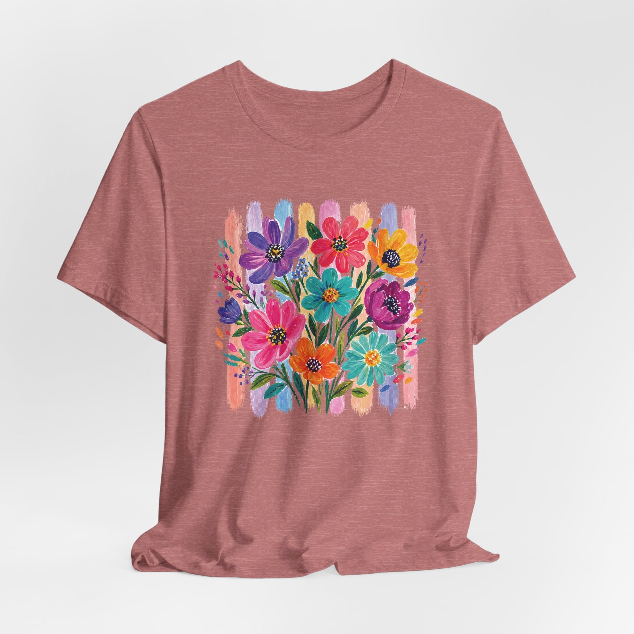 Floral Bouquet Tee — Colorful Painterly Flowers Graphic T-Shirt