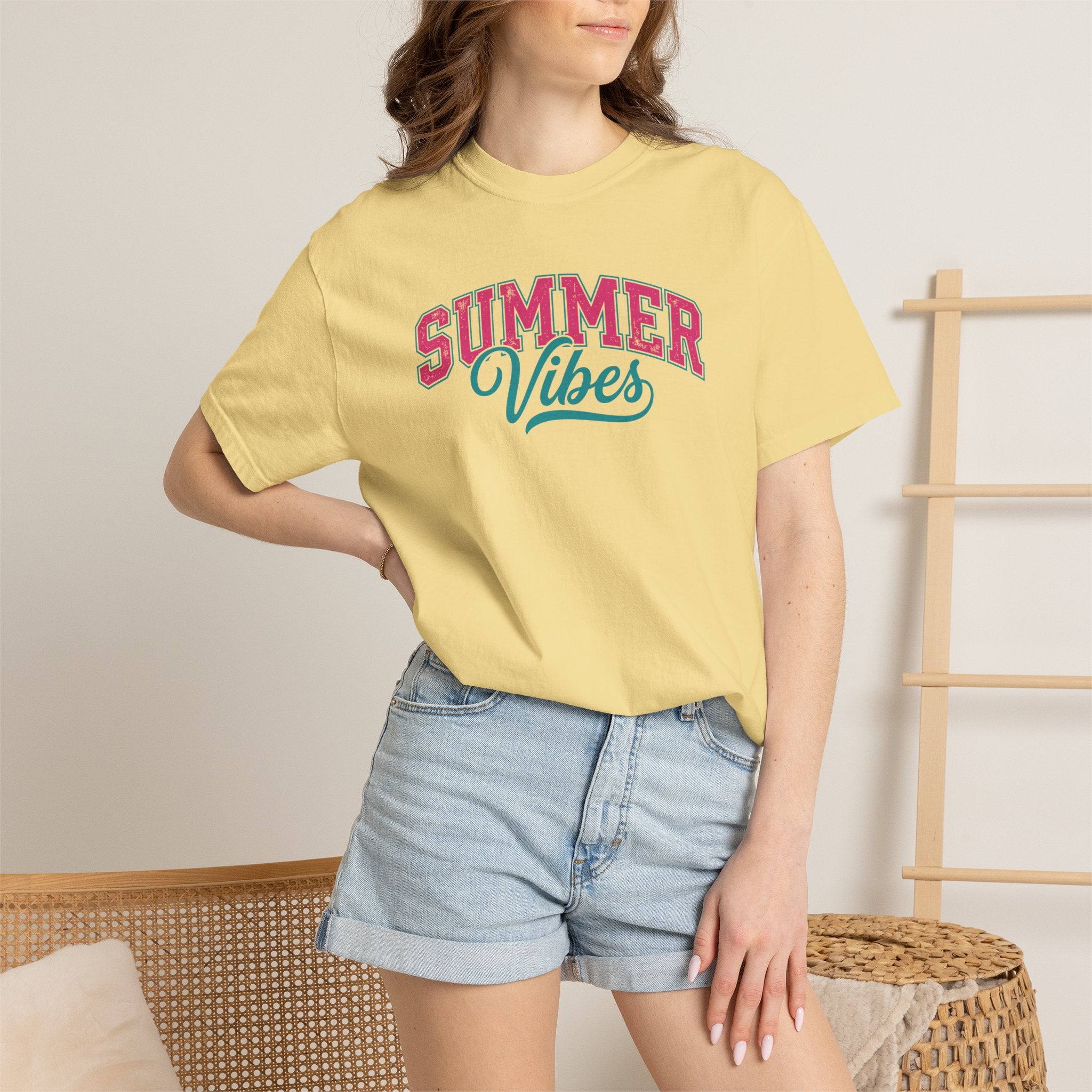 Summer Vibes T-Shirt — Retro Script Graphic Tee