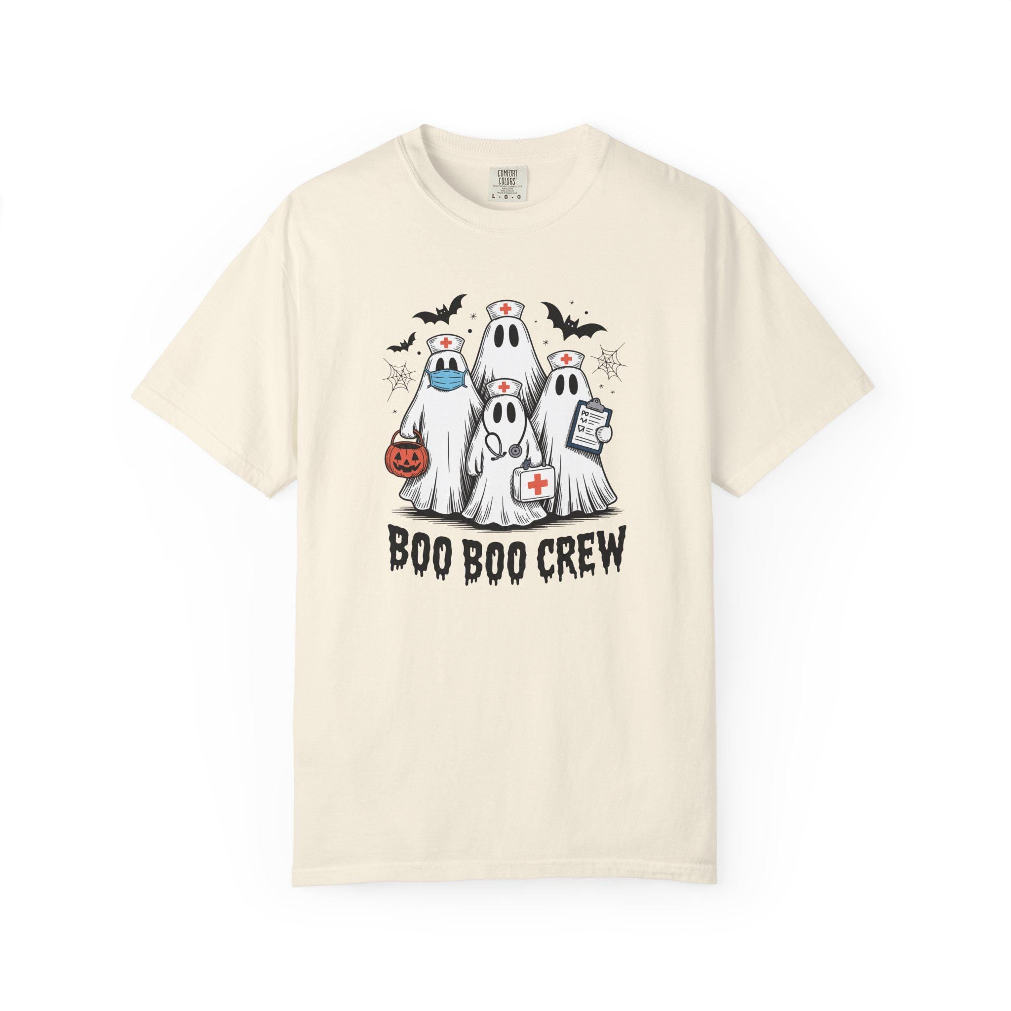 Boo Boo Crew T-Shirt, Unisex Halloween Tee, Ghost-Themed Apparel, Cute Fall Outfit, Casual Spooktacular Gift