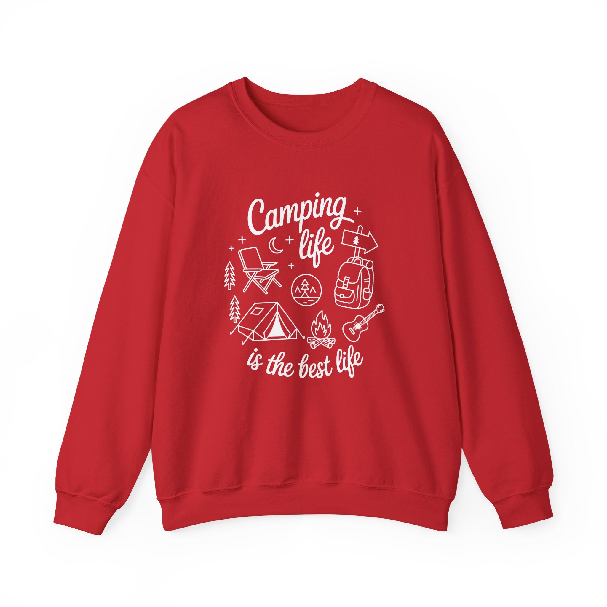 Camping Life Crewneck Sweatshirt — "Camping Life is the Best Life" Outdoor Graphic