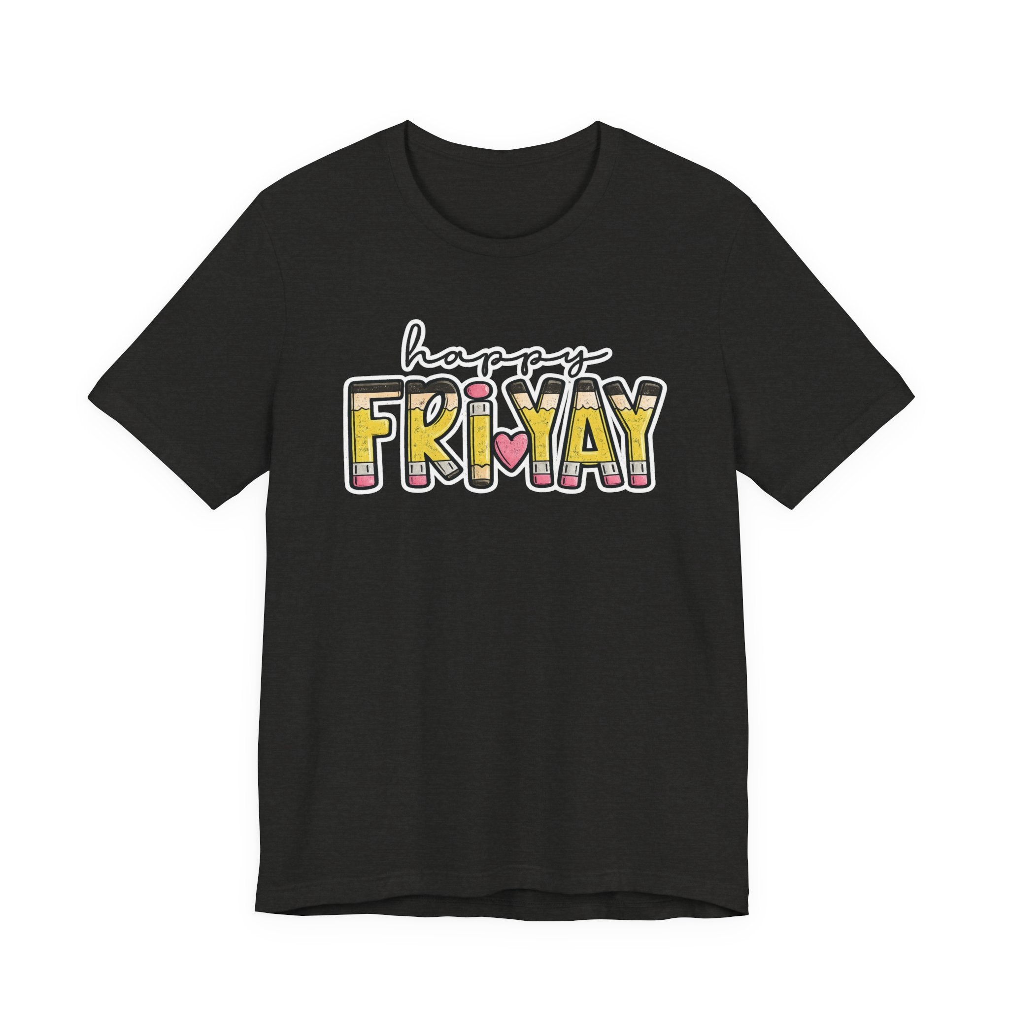 Happy Friyay Teacher Shirt  Friday Teacher Tee  Pencil Graphic T-Shirt