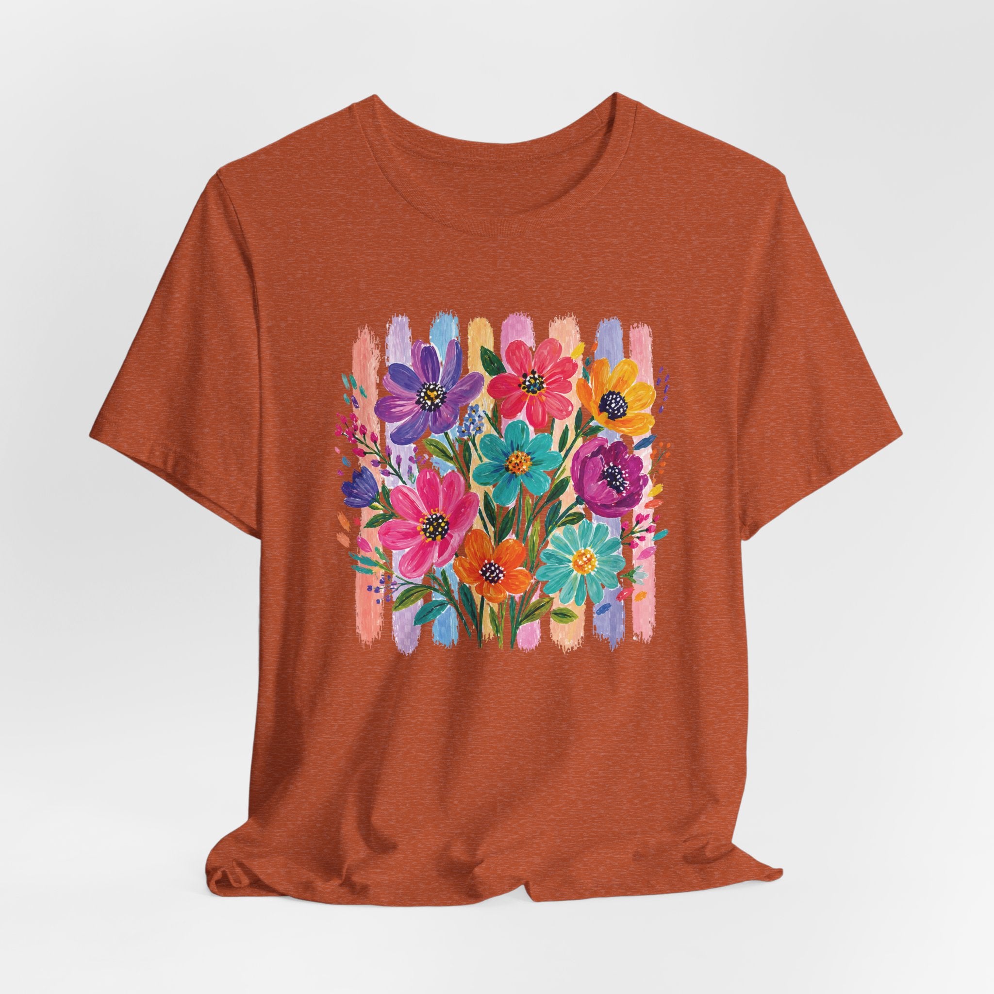 Floral Bouquet Tee — Colorful Painterly Flowers Graphic T-Shirt