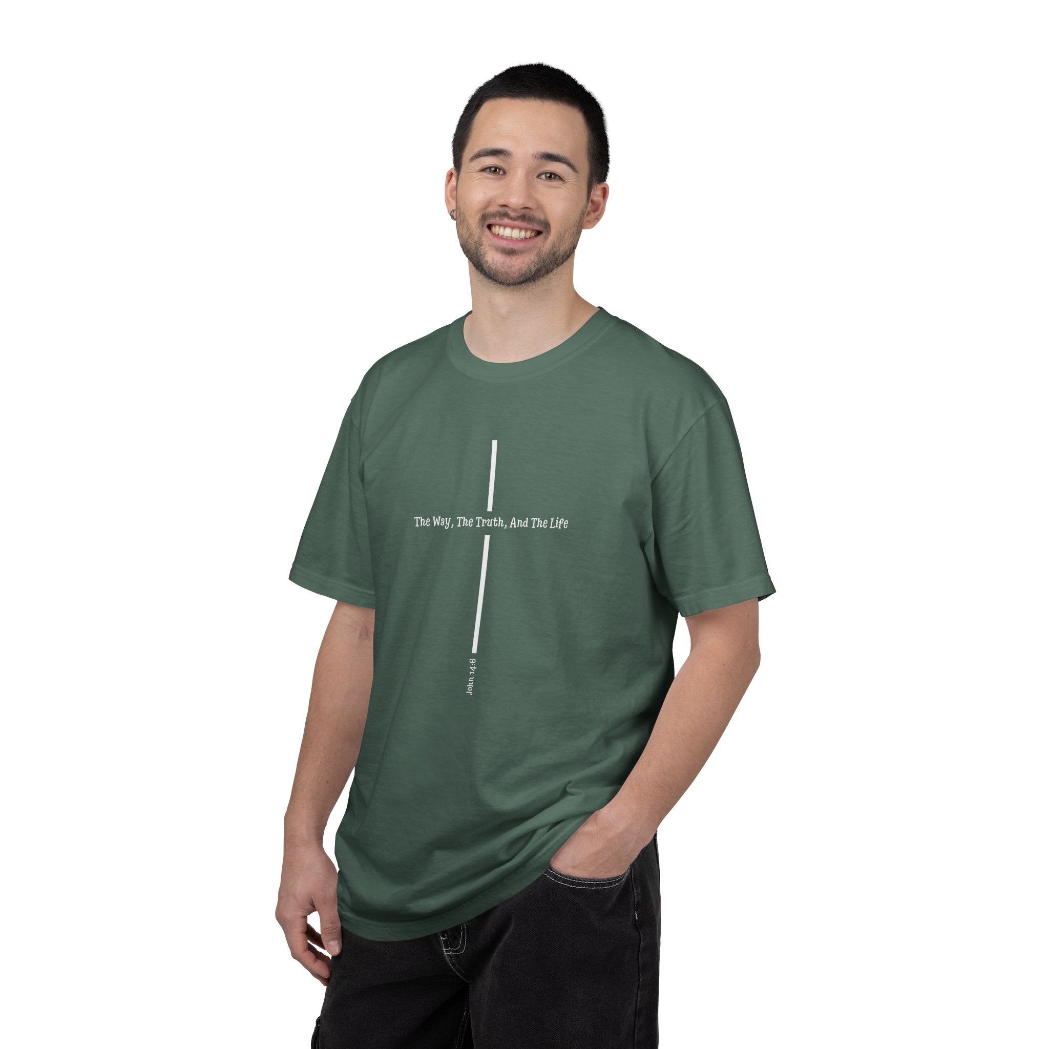 John 14:6 Shirt The Way The Truth The Life, Minimalist Christian Cross Tee, Faith T-Shirt, Scripture Verse Religious Gift