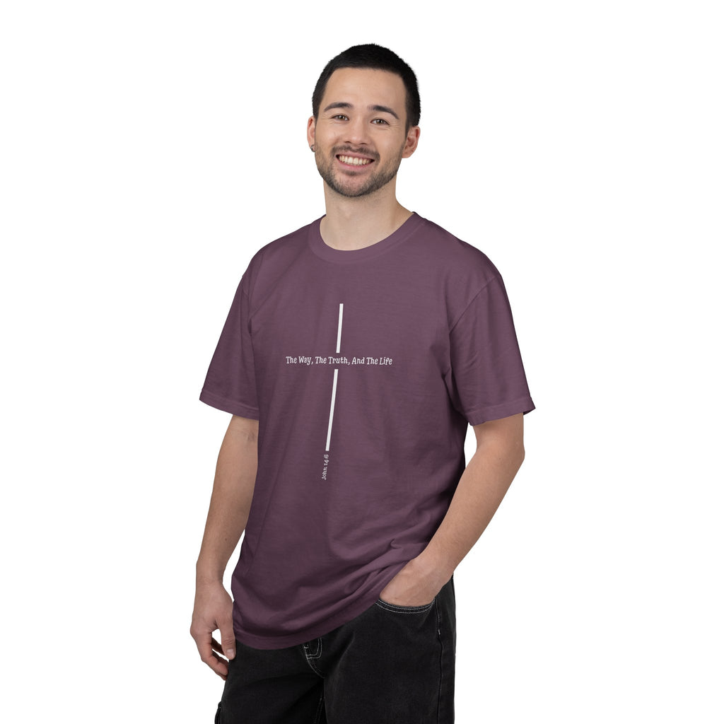 John 14:6 Shirt The Way The Truth The Life, Minimalist Christian Cross Tee, Faith T-Shirt, Scripture Verse Religious Gift