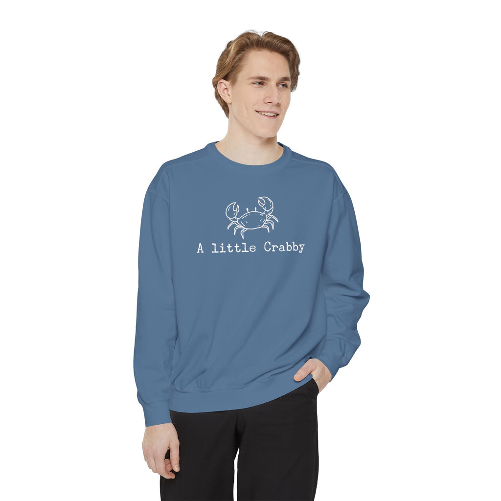 Crab Sweatshirt — "A Little Crabby" Garment-Dyed Crewneck