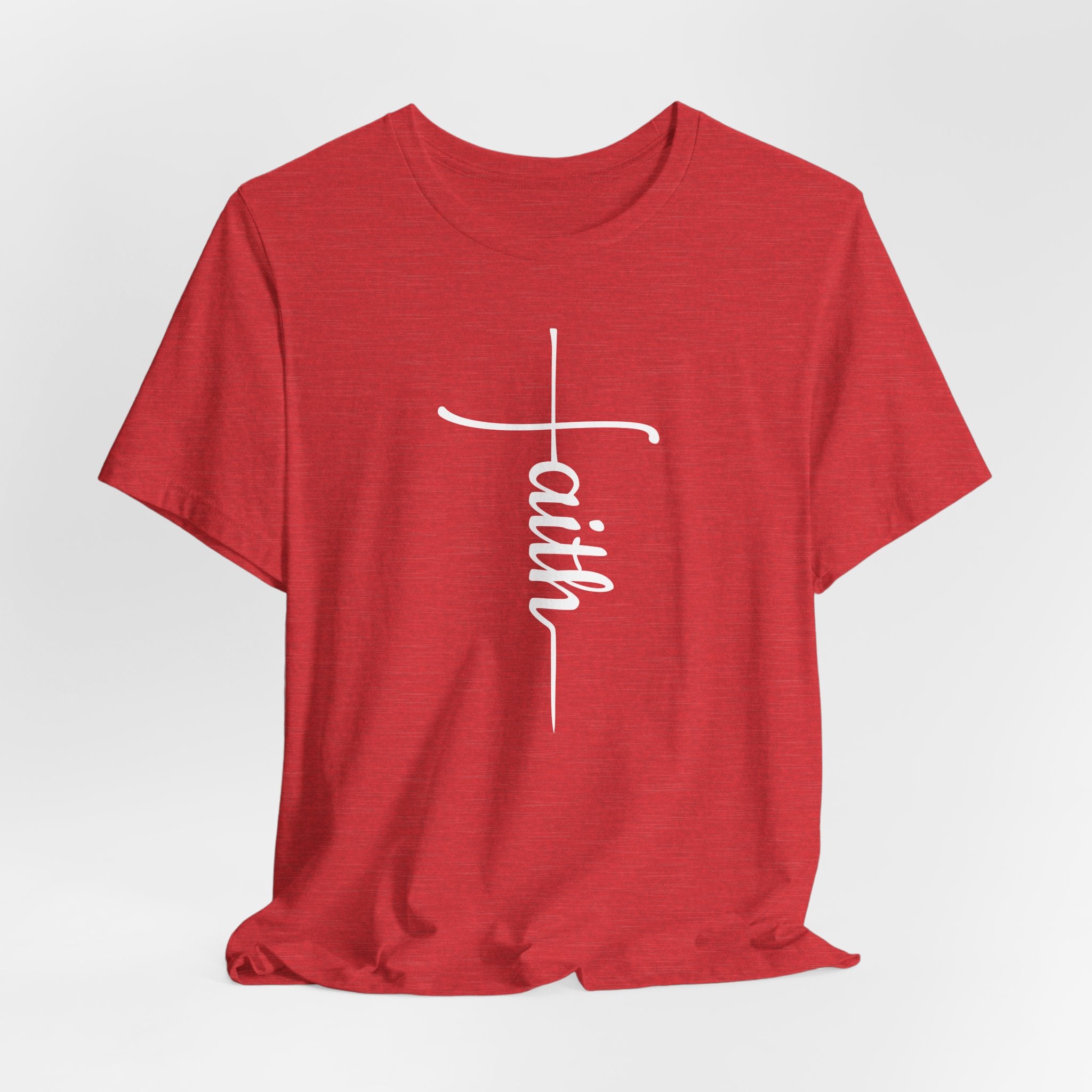 Faith Cross Shirt, Christian T-Shirt, Minimalist Scripture Tee, Bella Canvas 3001 Unisex, Religious Gift for Women Men