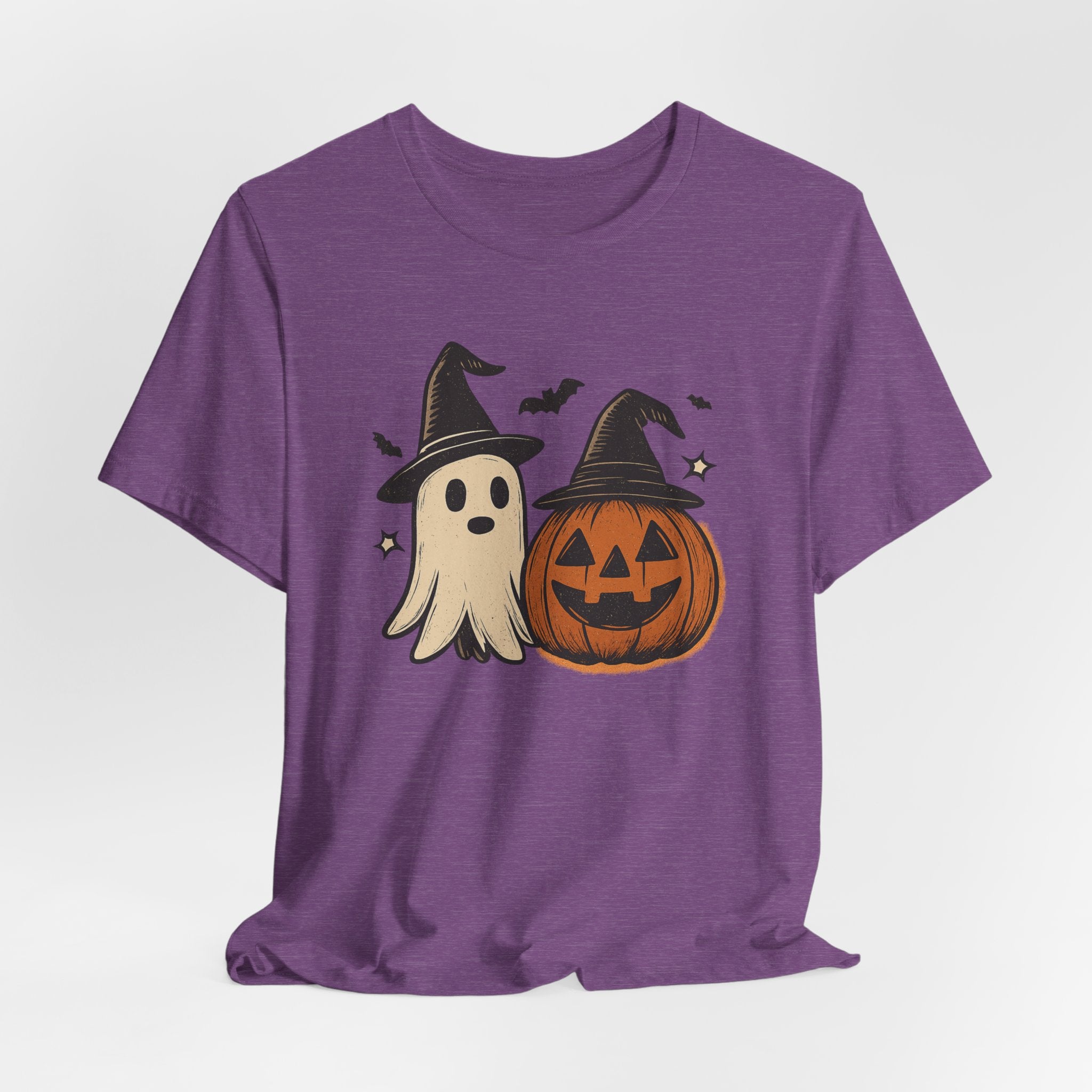 Halloween Ghost & Jack-O'-Lantern T-Shirt — Cute Witch Hat Pumpkin Tee
