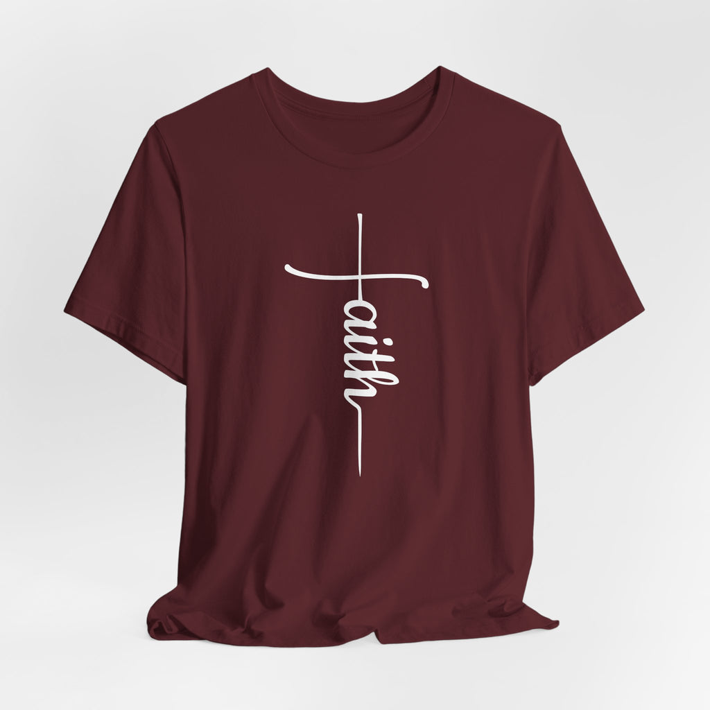 Faith Cross Shirt, Christian T-Shirt, Minimalist Scripture Tee, Bella Canvas 3001 Unisex, Religious Gift for Women Men