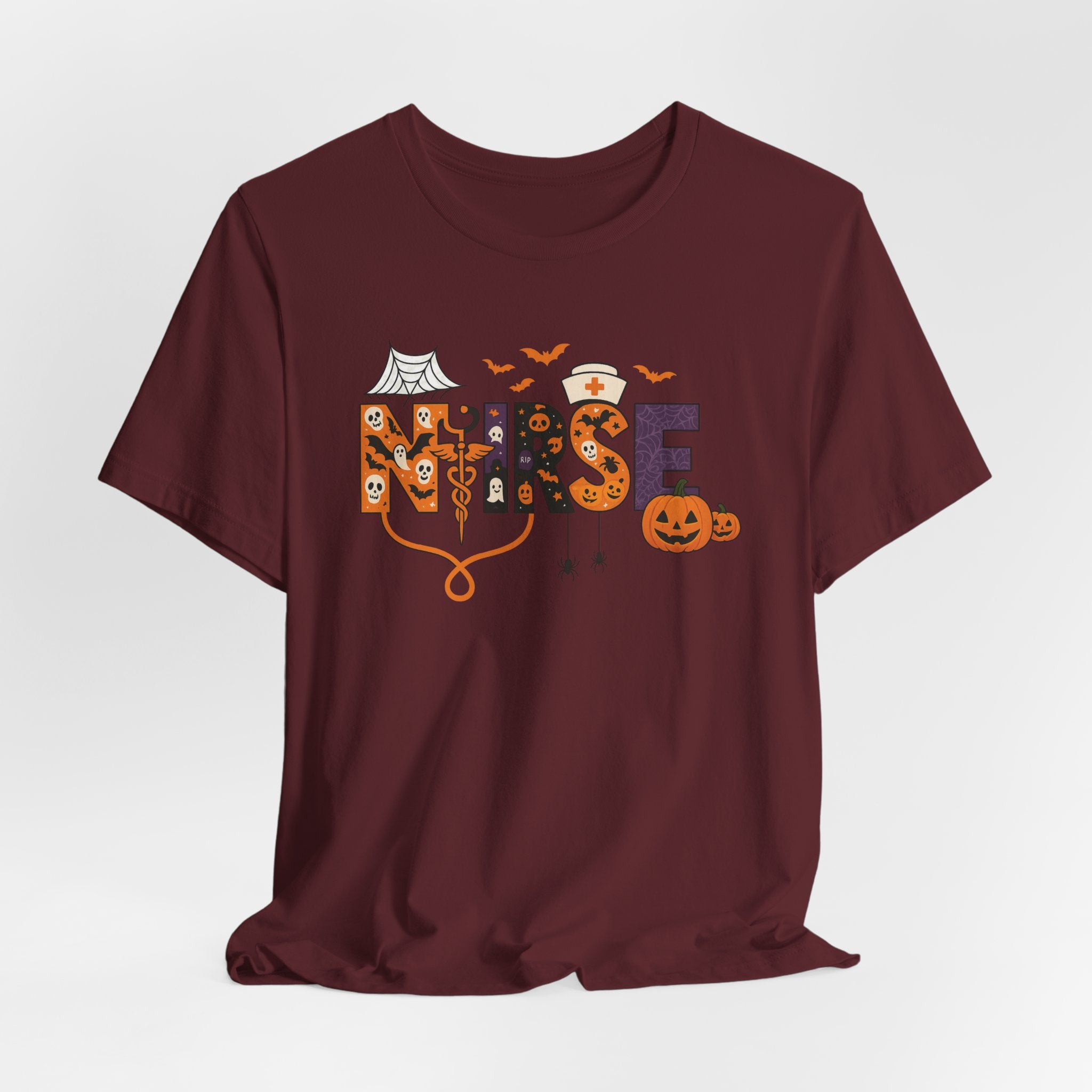 Halloween Nurse T-Shirt, Unisex Short Sleeve Spooky Halloween Costume