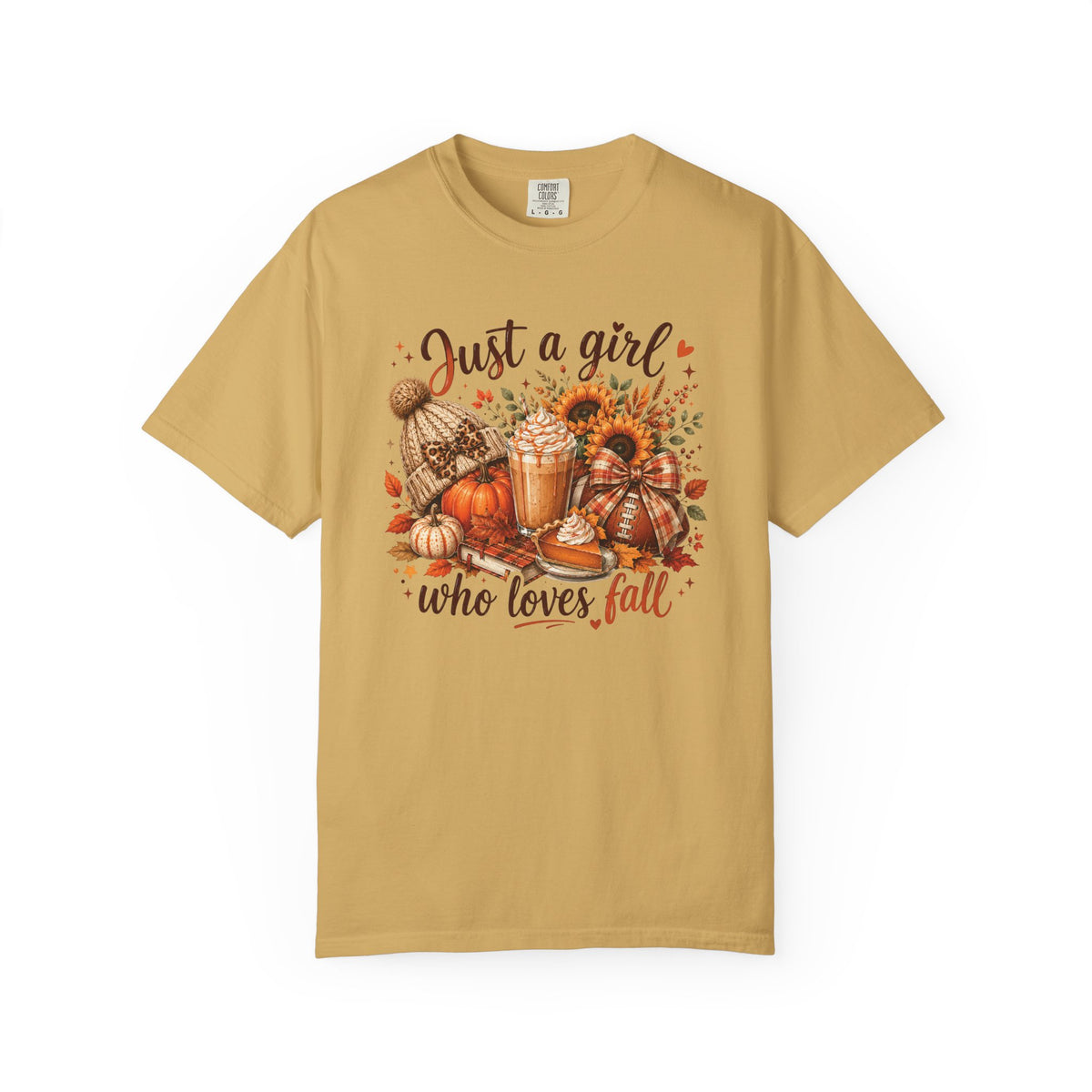 Fall Coffee T-Shirt — "Just a girl who loves fall" Pumpkin Spice Tee