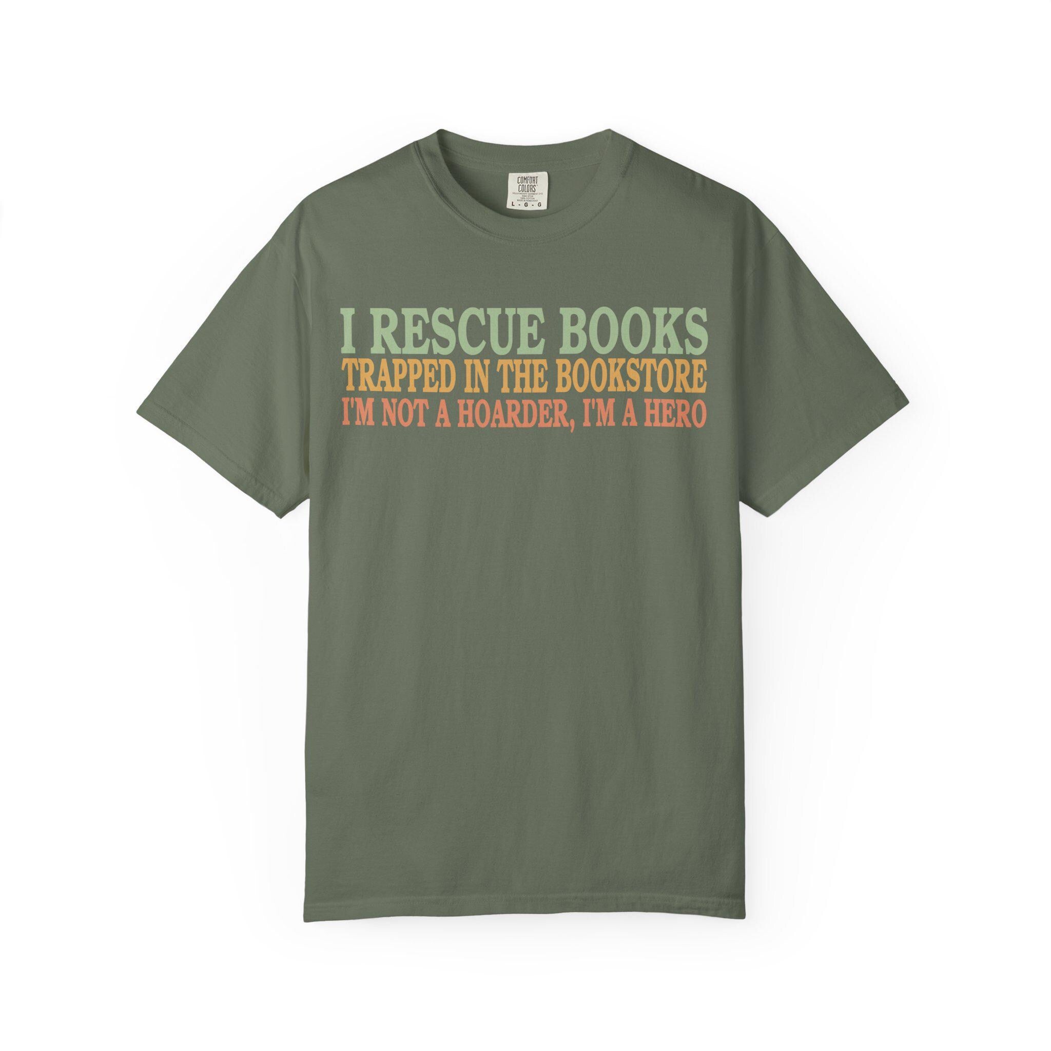 Book Lovers Unisex T-Shirt, I Rescue Books Graphic Tee,  Gift for Bookworms,