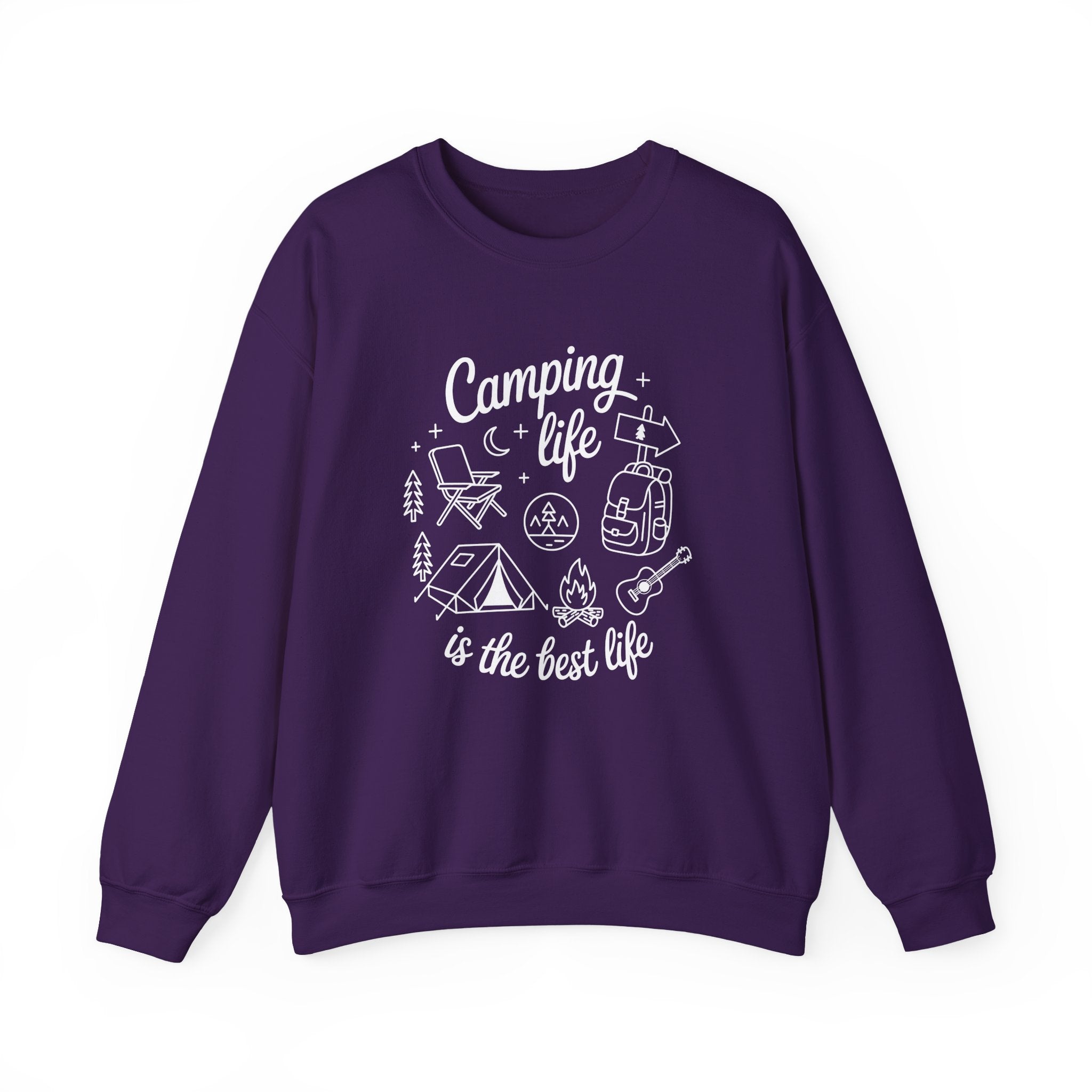 Camping Life Crewneck Sweatshirt — "Camping Life is the Best Life" Outdoor Graphic