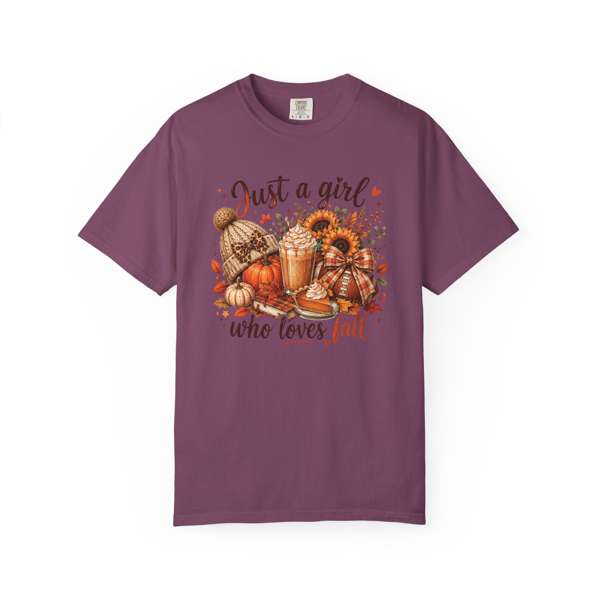 Fall Coffee T-Shirt — "Just a girl who loves fall" Pumpkin Spice Tee