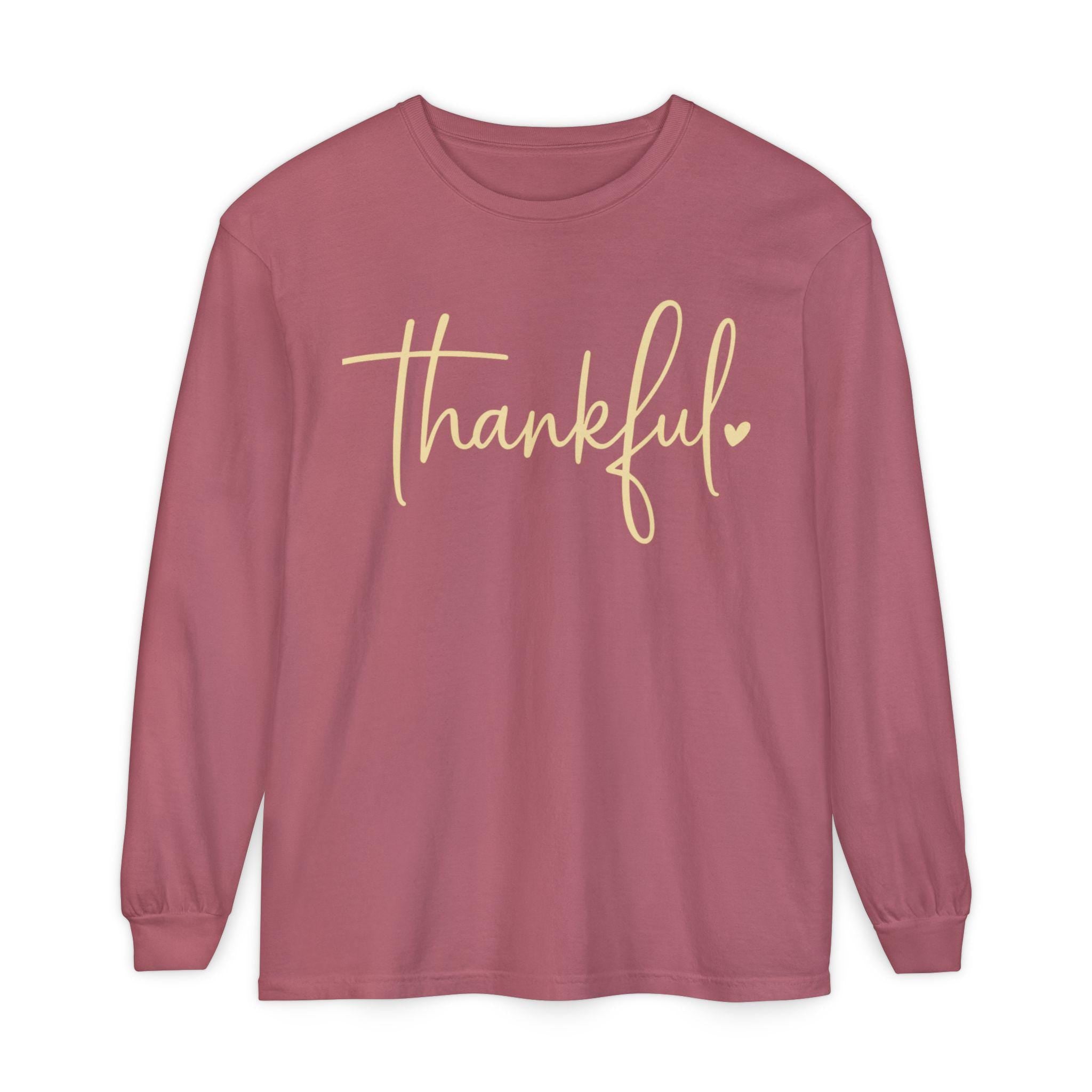 Thankful Long Sleeve T-Shirt | Cozy Fall Apparel, Thanksgiving Gift, Casual Style,