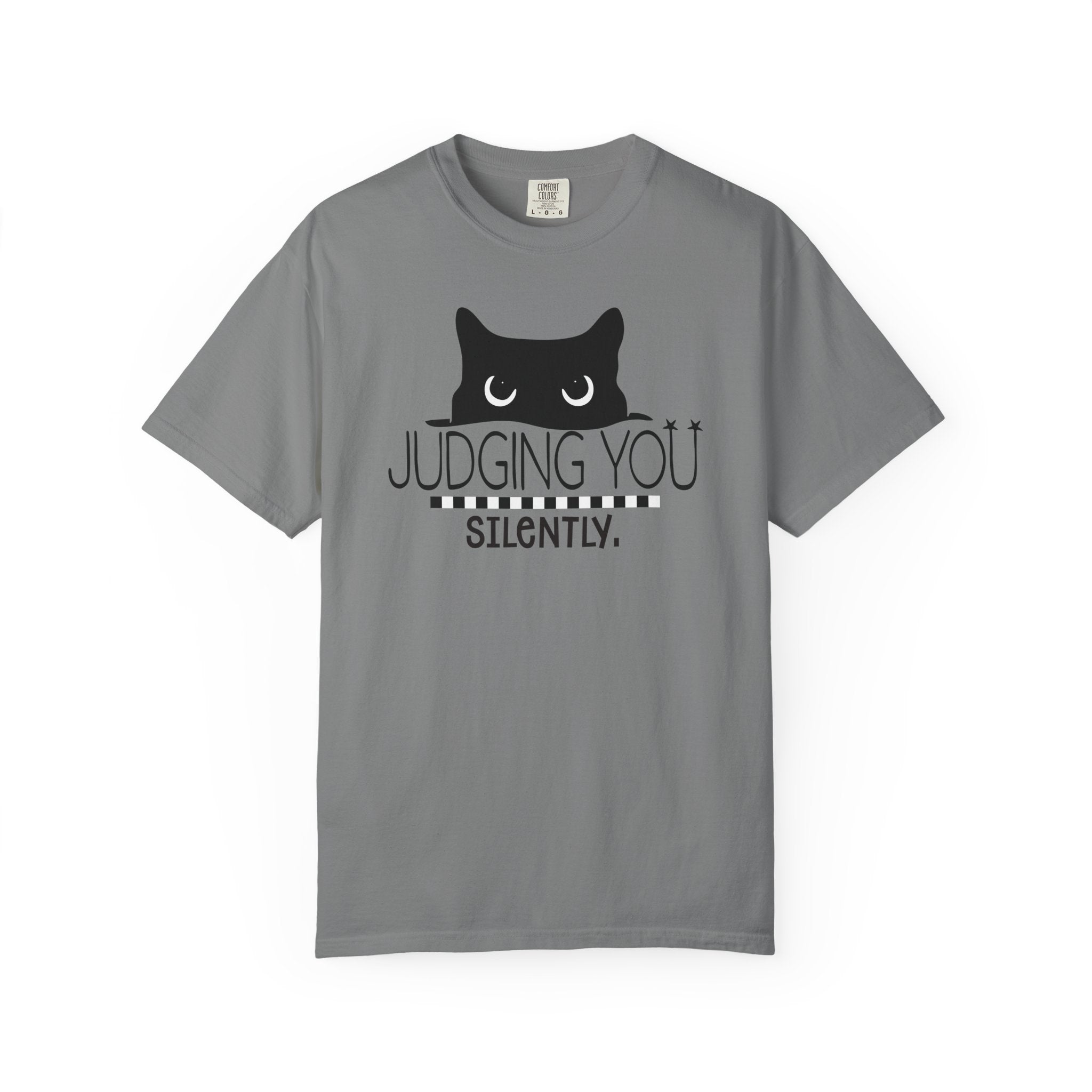 Black Cat 'Judging You Silently' T-Shirt | Funny Cat Tee
