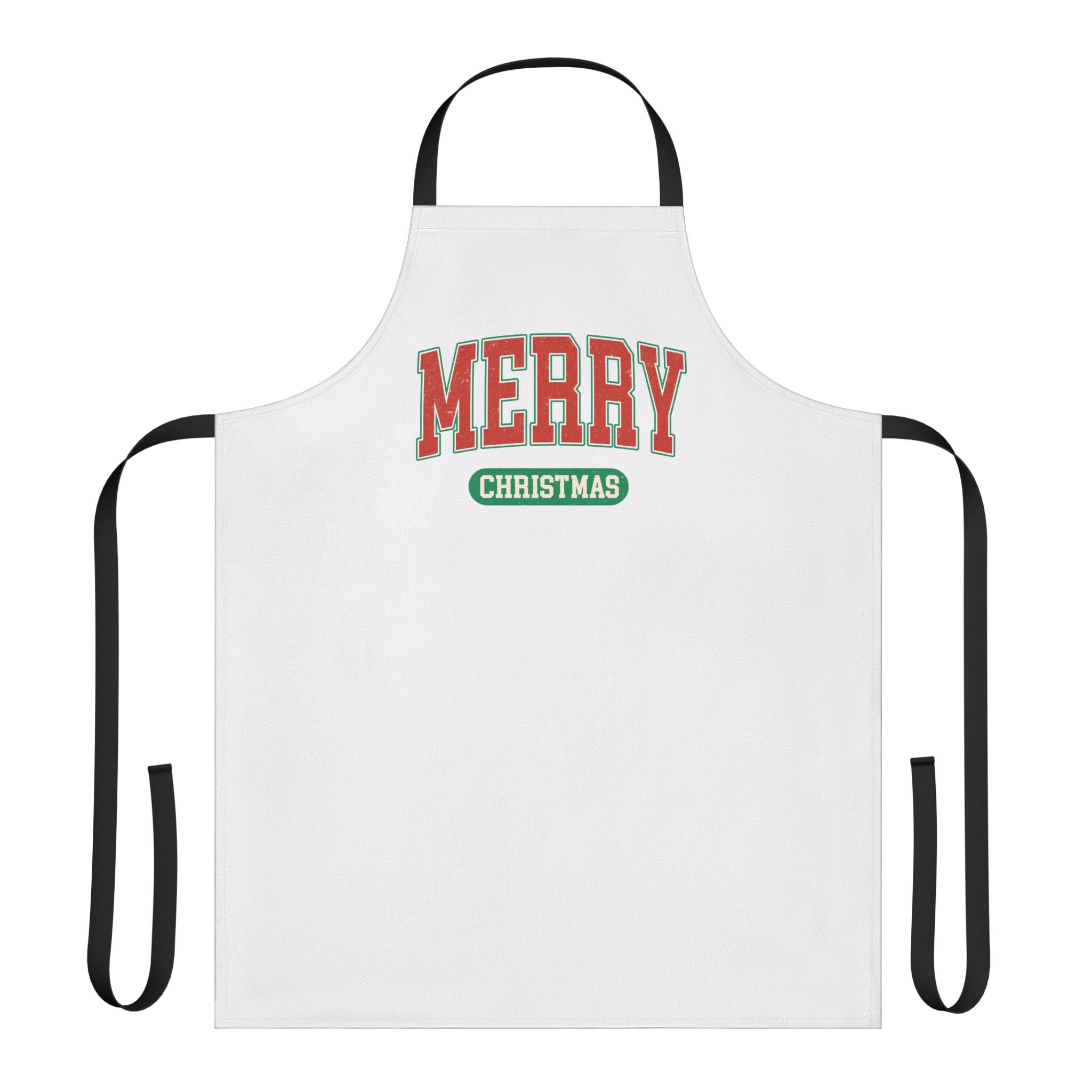 Merry Christmas Apron  Festive Holiday Kitchen Gift for Him or Her  Christmas Cooking Apron