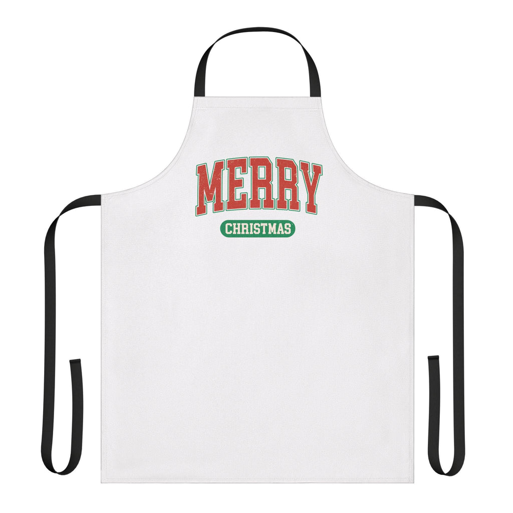 Merry Christmas Apron  Festive Holiday Kitchen Gift for Him or Her  Christmas Cooking Apron