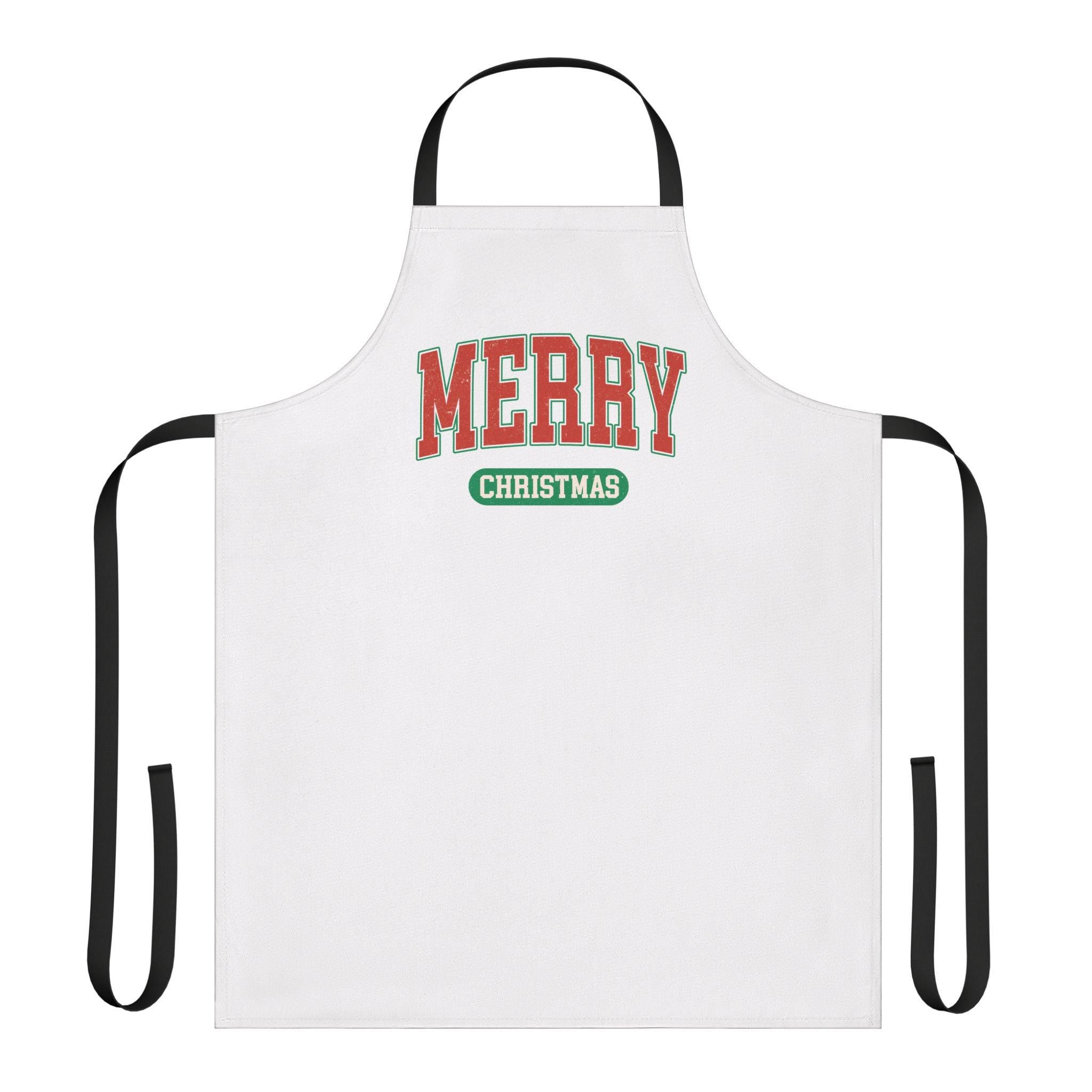 Merry Christmas Apron  Festive Holiday Kitchen Gift for Him or Her  Christmas Cooking Apron
