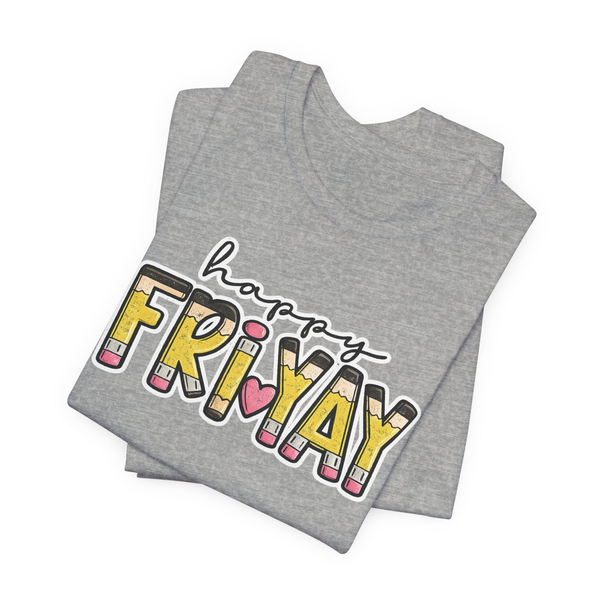 Happy Friyay Teacher Shirt  Friday Teacher Tee  Pencil Graphic T-Shirt