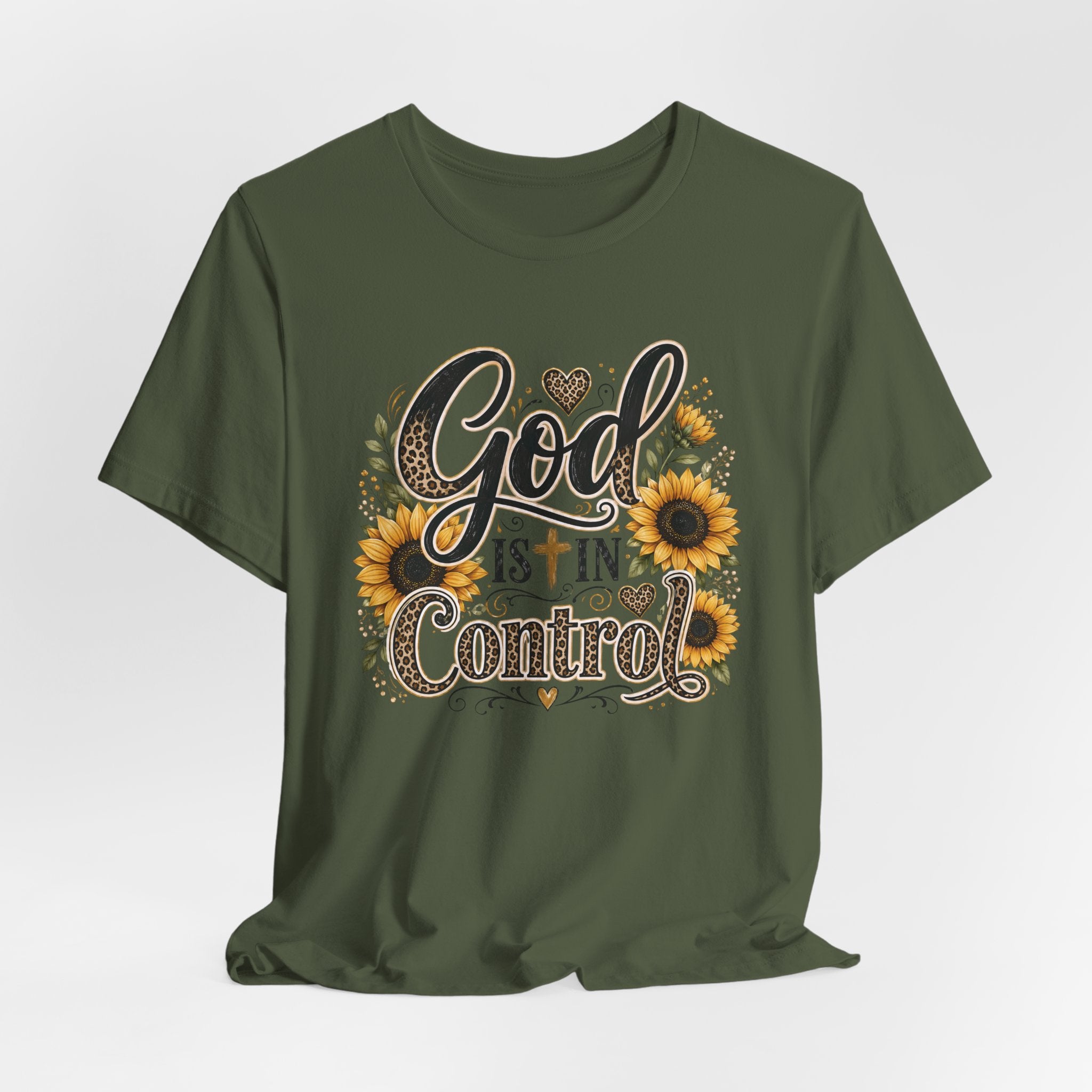 God Is In Control Sunflower Tee — Inspirational Christian T‑Shirt