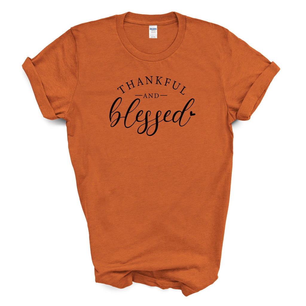 Thankful and Blessed Shirt Fall Graphic Cotton Tee Autumn Outfit