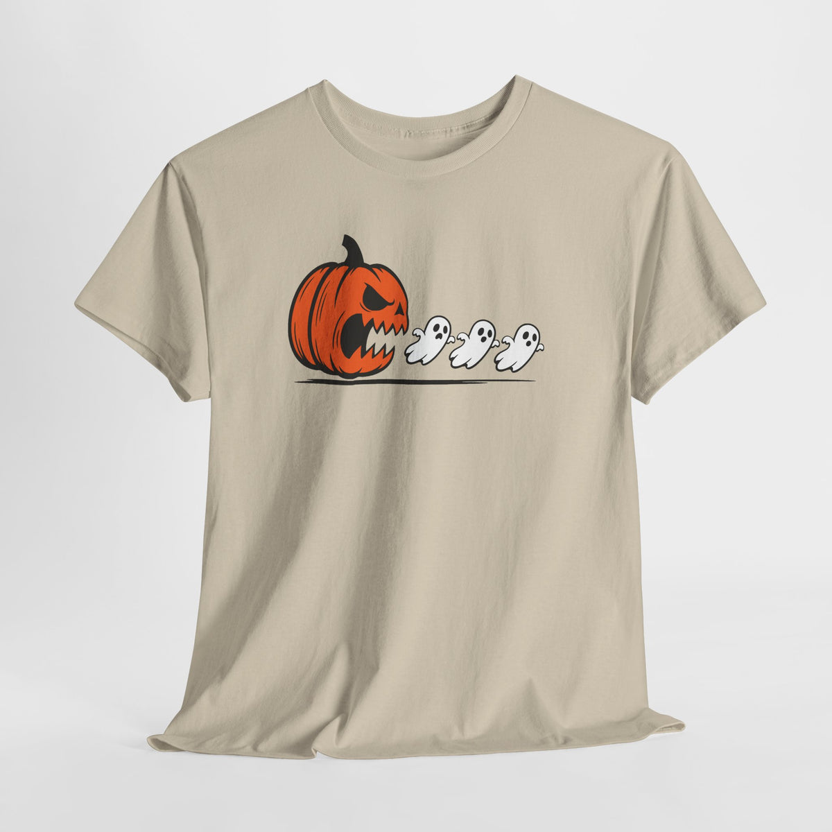 Halloween Pumpkin & Ghosts Tee — Spooky Cute Fall T-Shirt