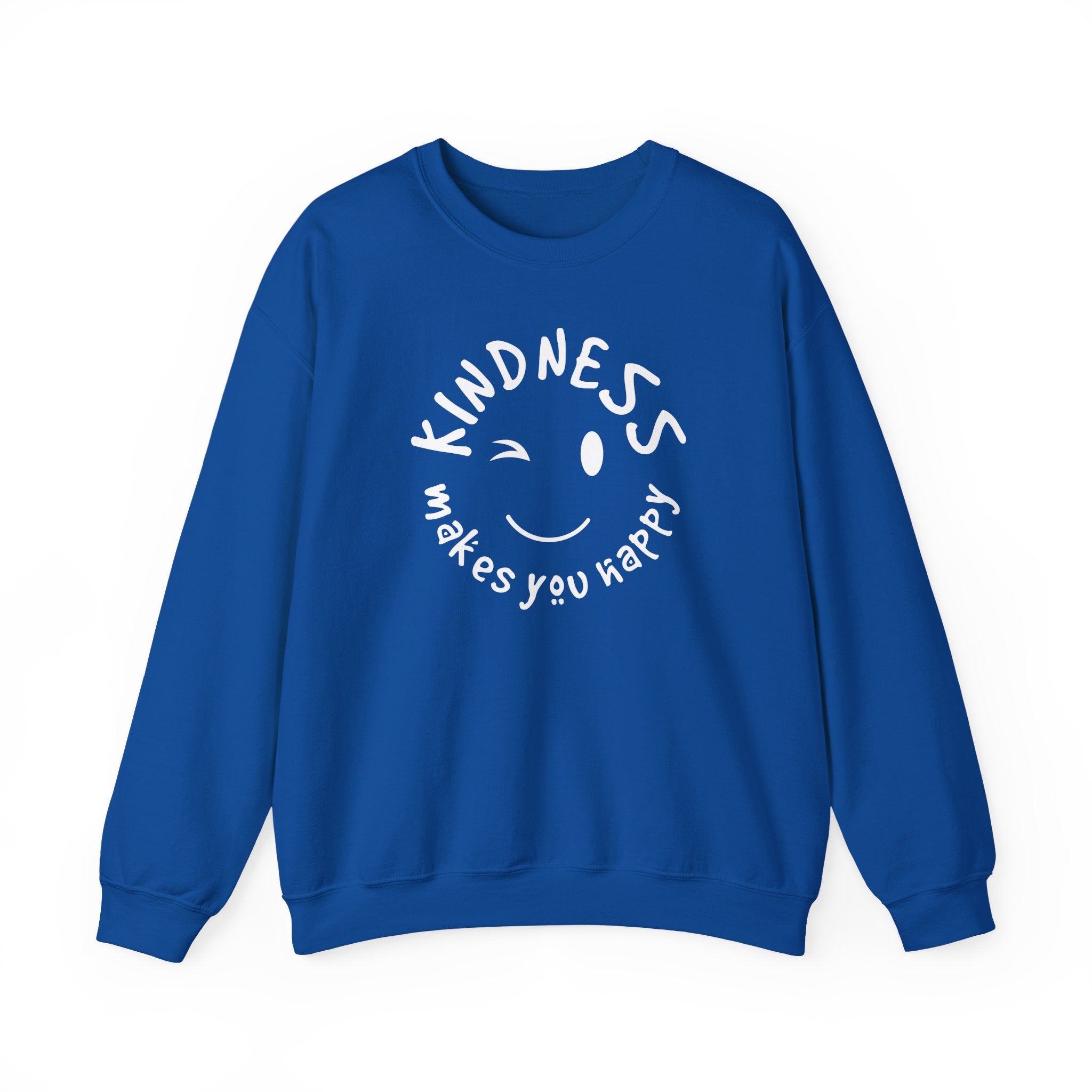 Kindness Makes You Happy Sweatshirt | Positive Quote Pullover | Gildan 18000 Maroon Crewneck | Mental Health Kindness Gift