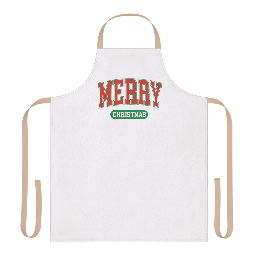 Merry Christmas Apron  Festive Holiday Kitchen Gift for Him or Her  Christmas Cooking Apron
