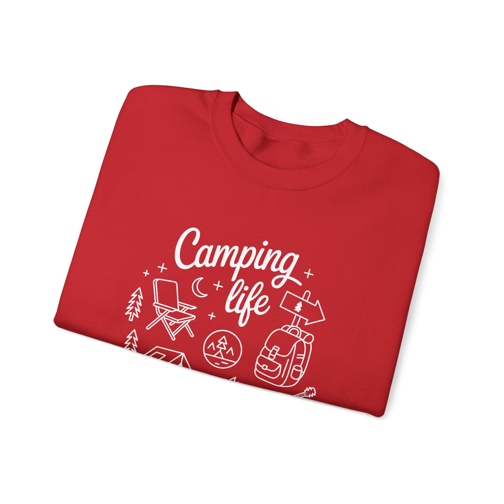 Camping Life Crewneck Sweatshirt — "Camping Life is the Best Life" Outdoor Graphic