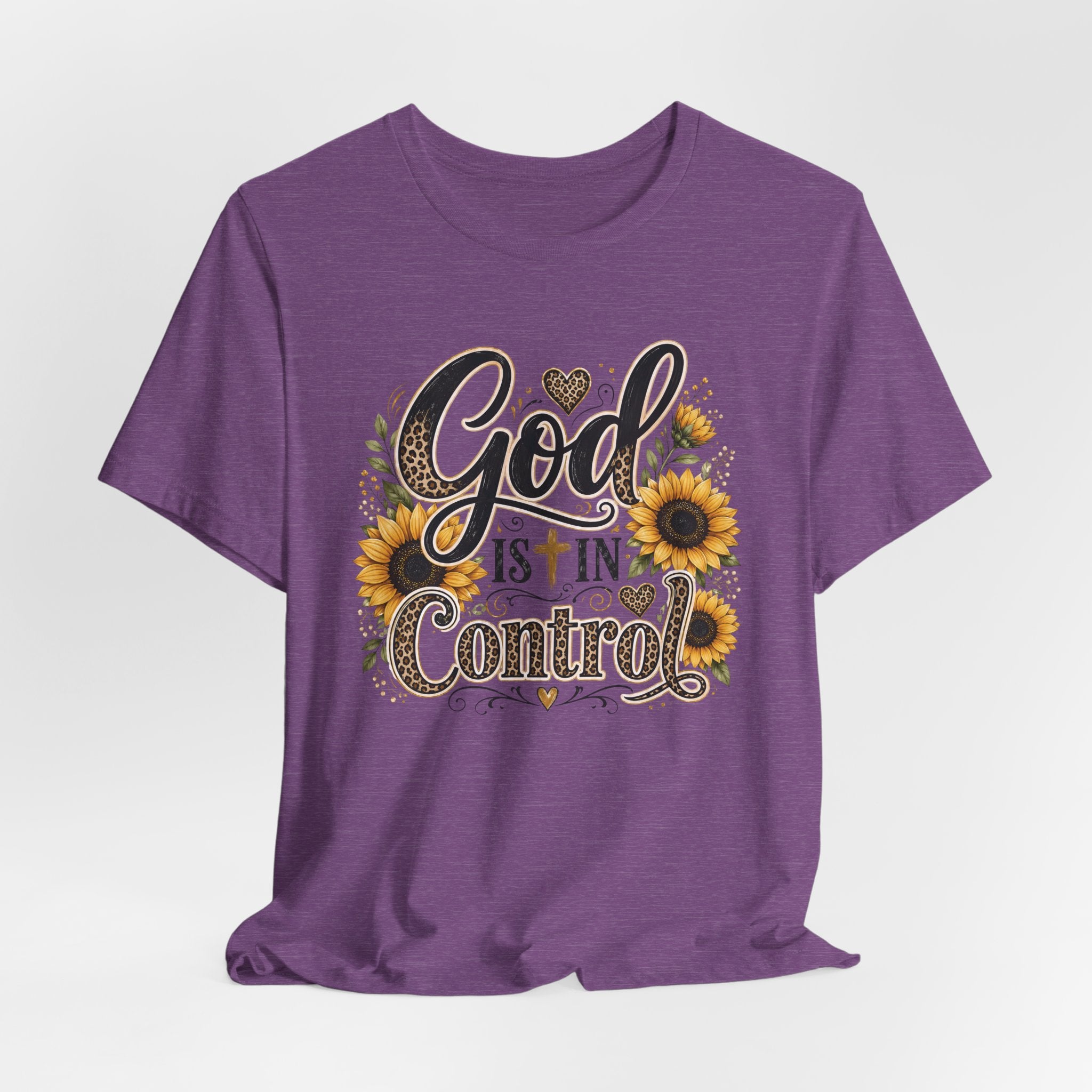 God Is In Control Sunflower Tee — Inspirational Christian T‑Shirt