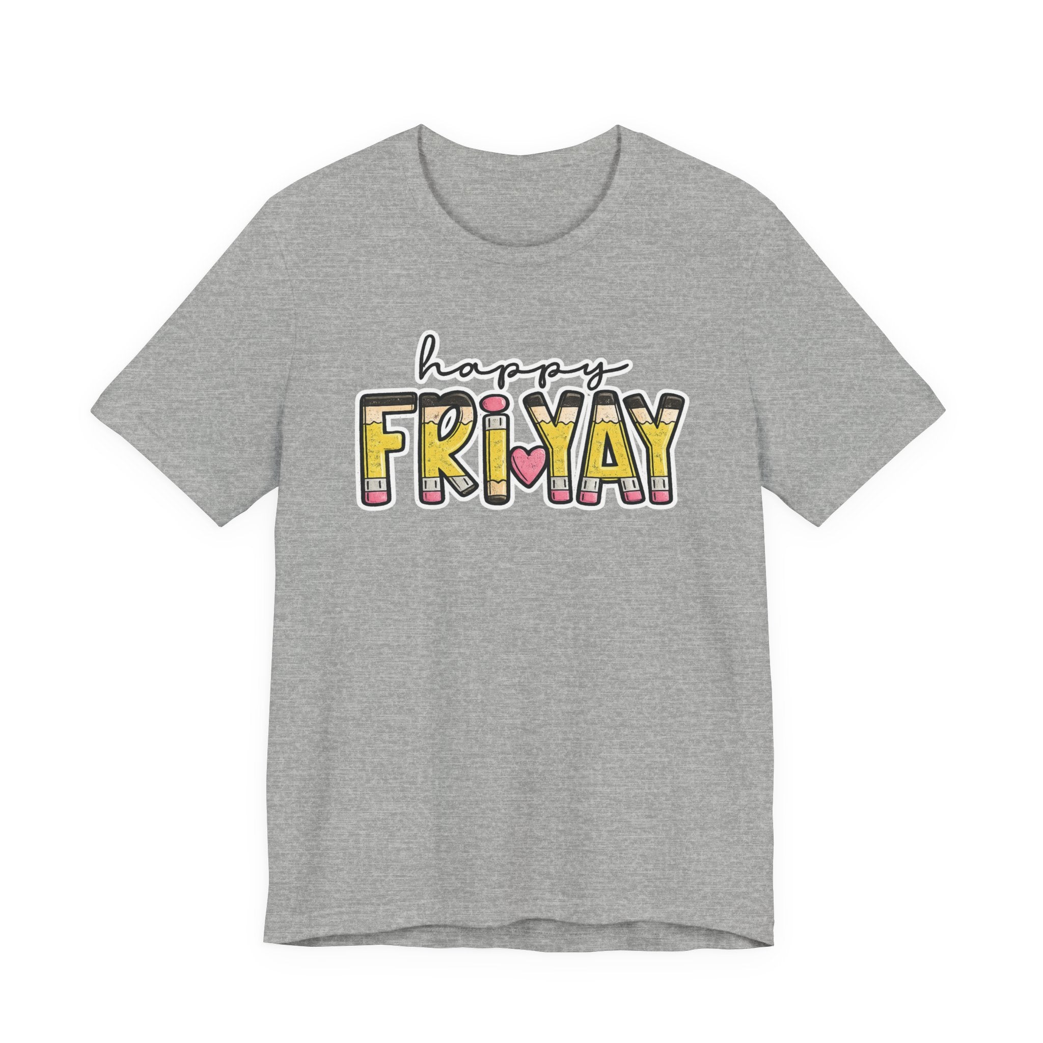 Happy Friyay Teacher Shirt  Friday Teacher Tee  Pencil Graphic T-Shirt