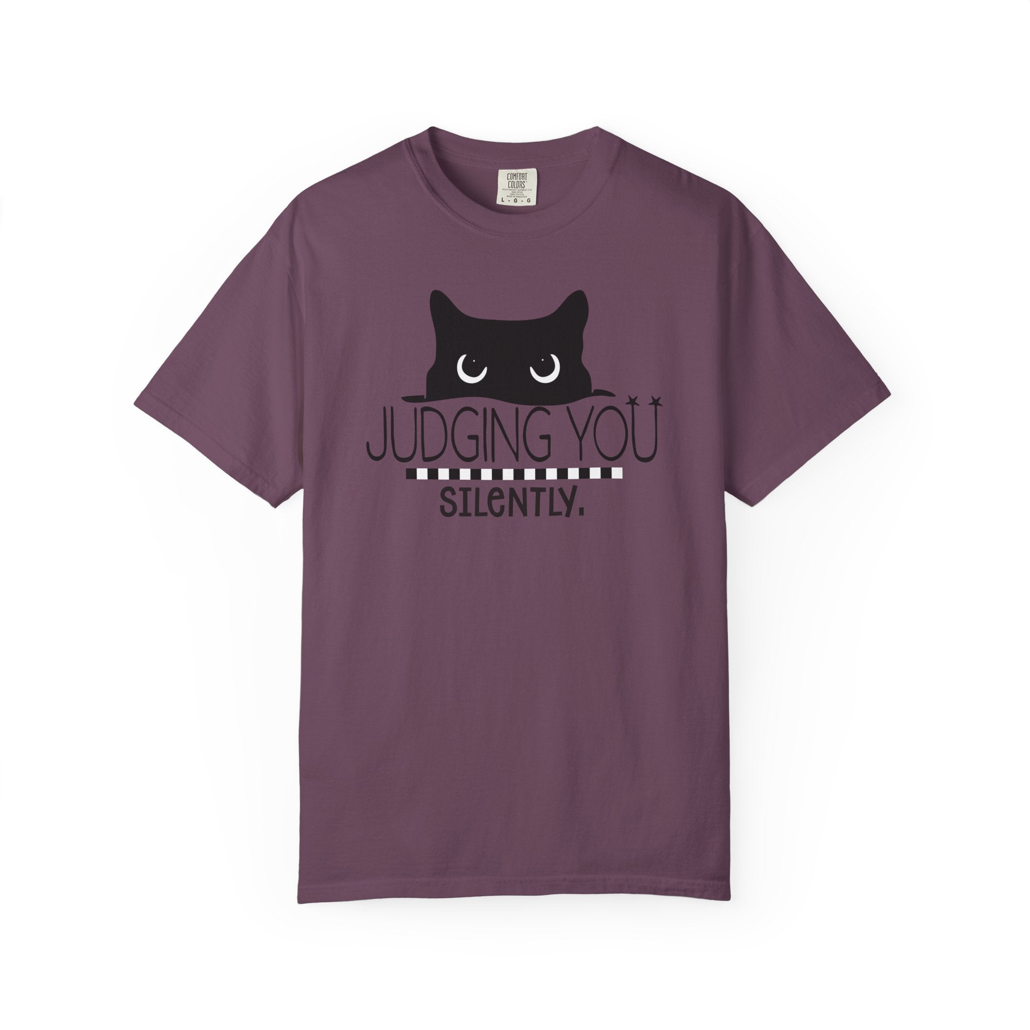 Black Cat 'Judging You Silently' T-Shirt | Funny Cat Tee