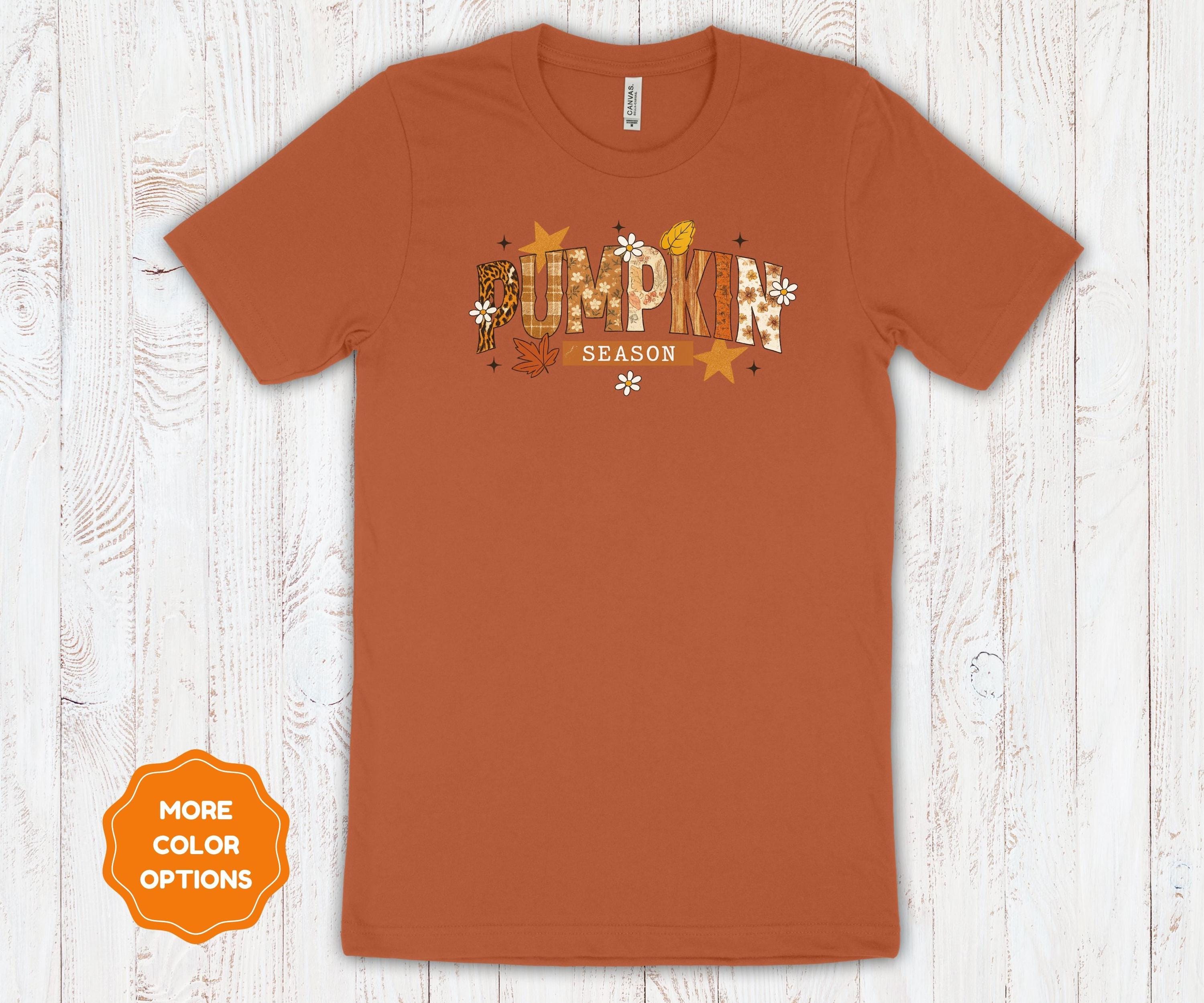Pumpkin Season | Autumn Leaves Graphic Tee | Fall Bella Canvas Cotton T-Shirt