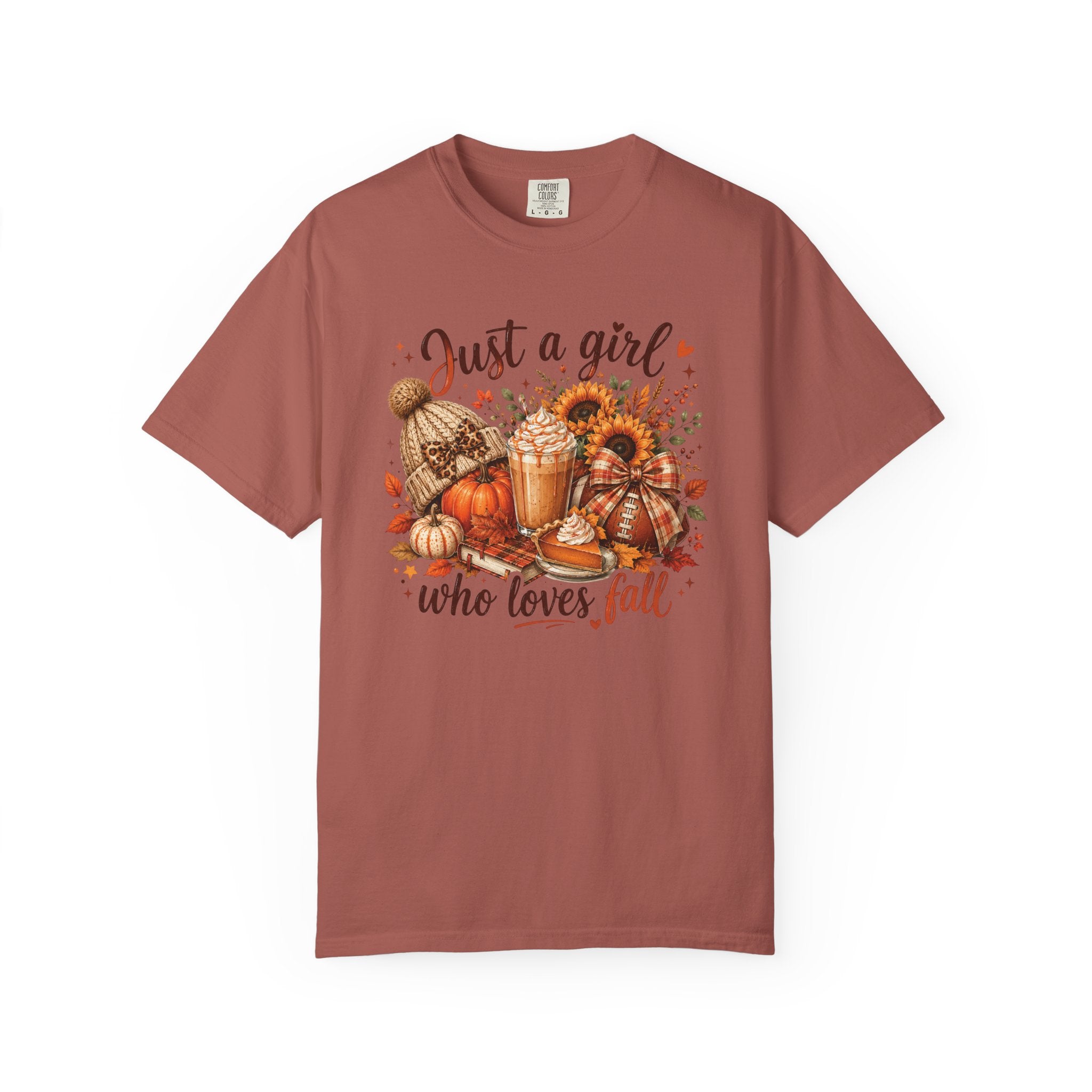 Fall Coffee T-Shirt — "Just a girl who loves fall" Pumpkin Spice Tee
