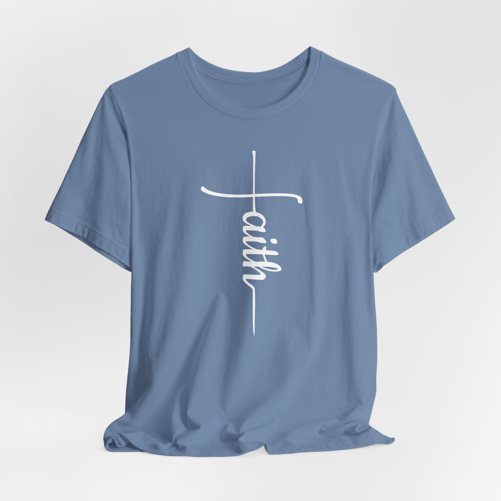 Faith Cross Shirt, Christian T-Shirt, Minimalist Scripture Tee, Bella Canvas 3001 Unisex, Religious Gift for Women Men