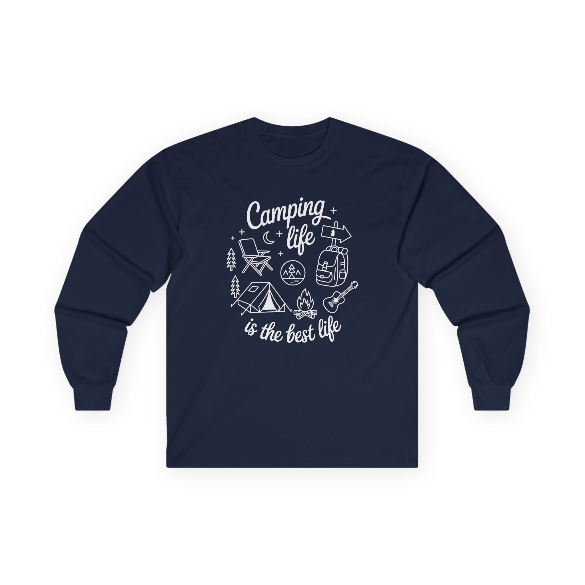 Camping Life Long Sleeve Tee – "Camping life is the best life" Outdoor Graphic Shirt