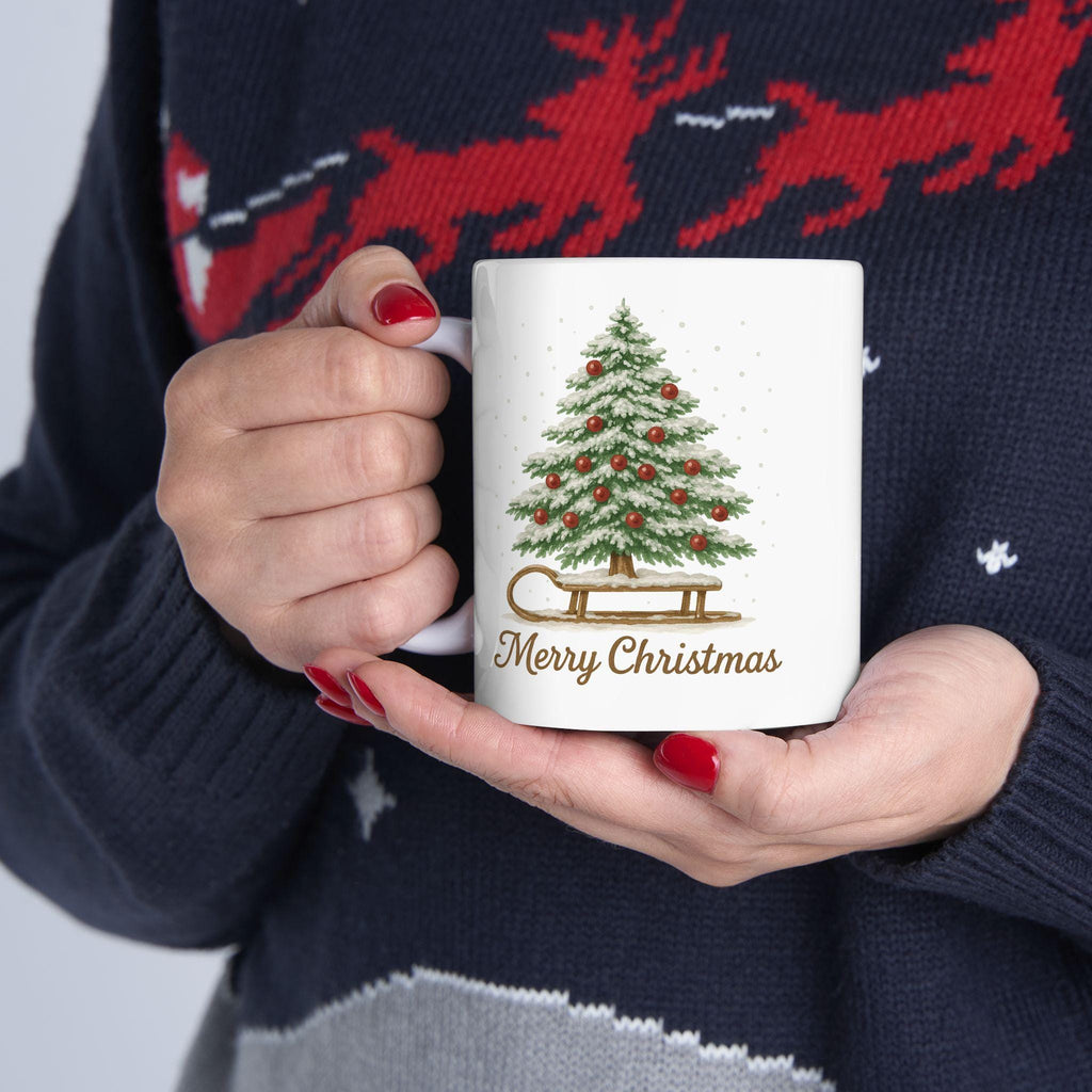 Christmas Tree Ceramic Mug - Perfect Holiday Gift, Hot Cocoa Cup, Coffee Lover's Mug, Festive Home Decor, Seasonal Drinkware