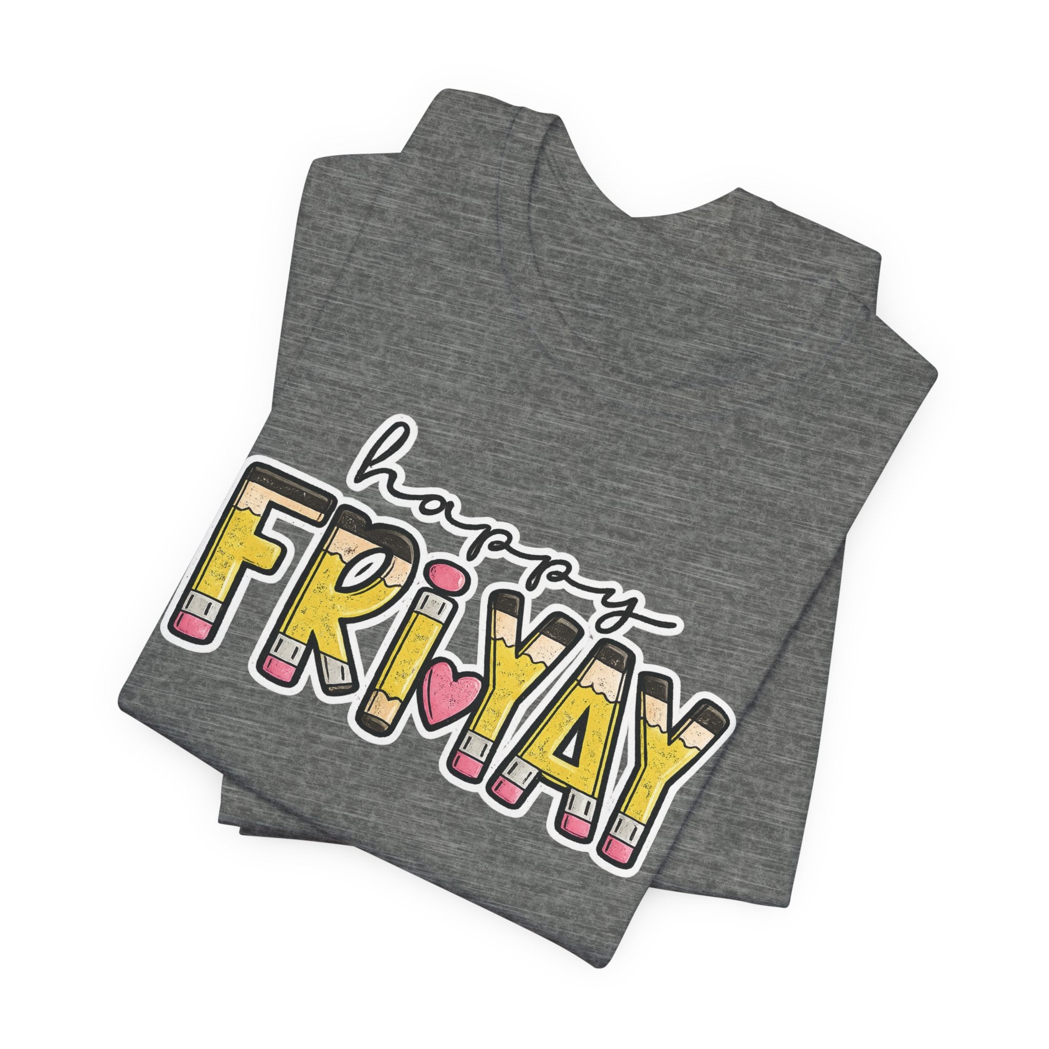 Happy Friyay Teacher Shirt  Friday Teacher Tee  Pencil Graphic T-Shirt