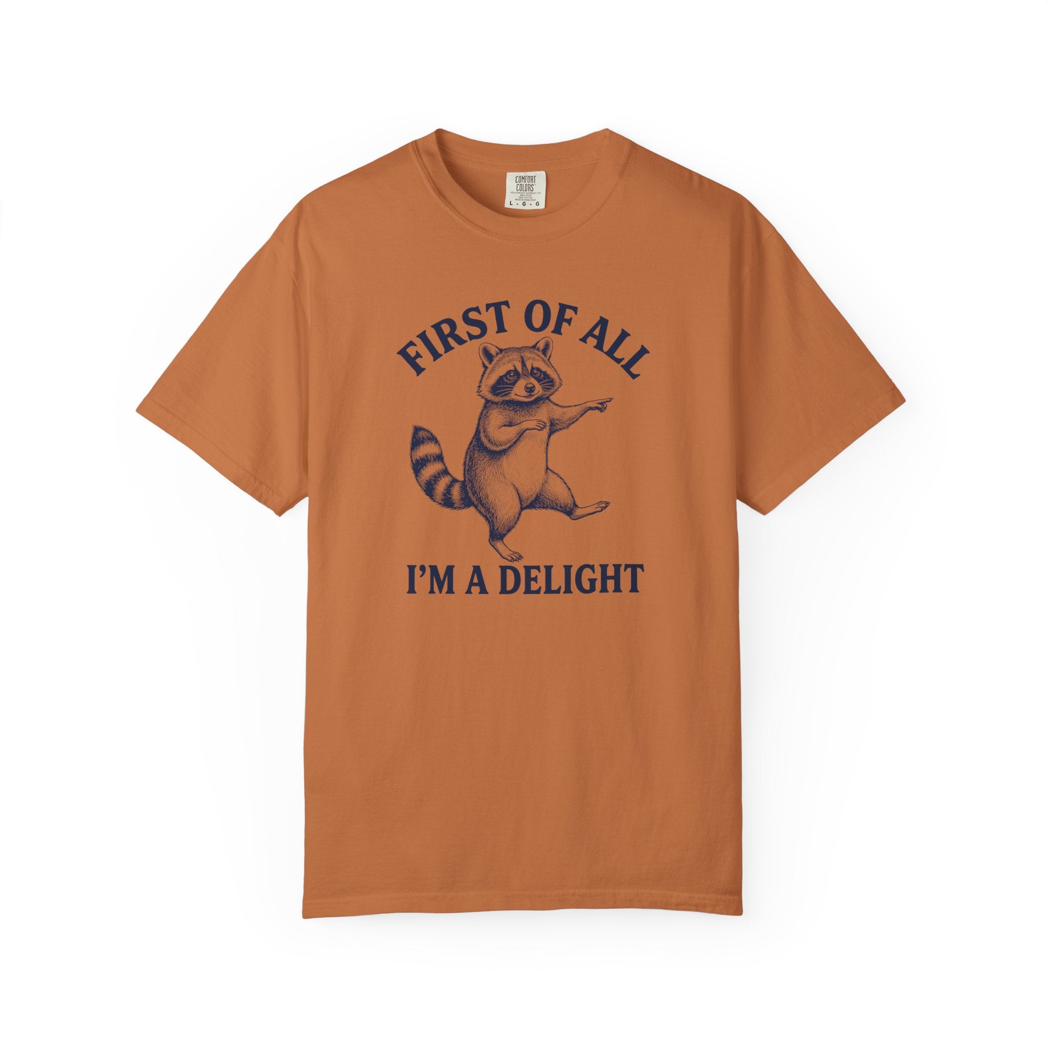 'First of All I'm a Delight' Raccoon  Graphic T-Shirt