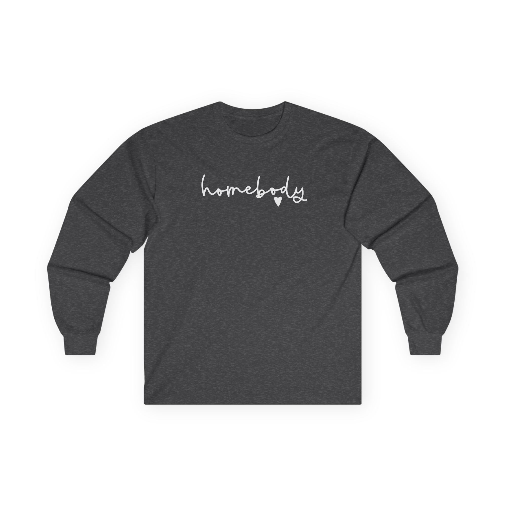 Homebody Script Long Sleeve Tee — Cozy Casual Pullover