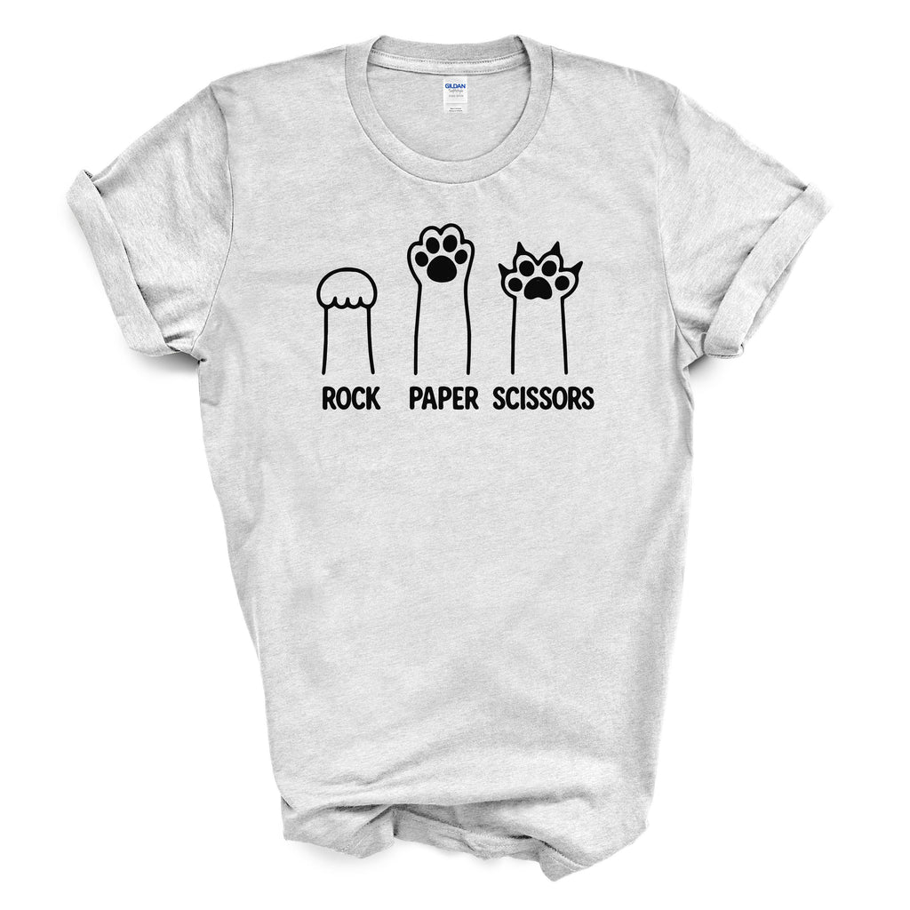Rock Paper Scissors Cat Paw Shirt Funny Pet Lover Gildan 5000 Tee
