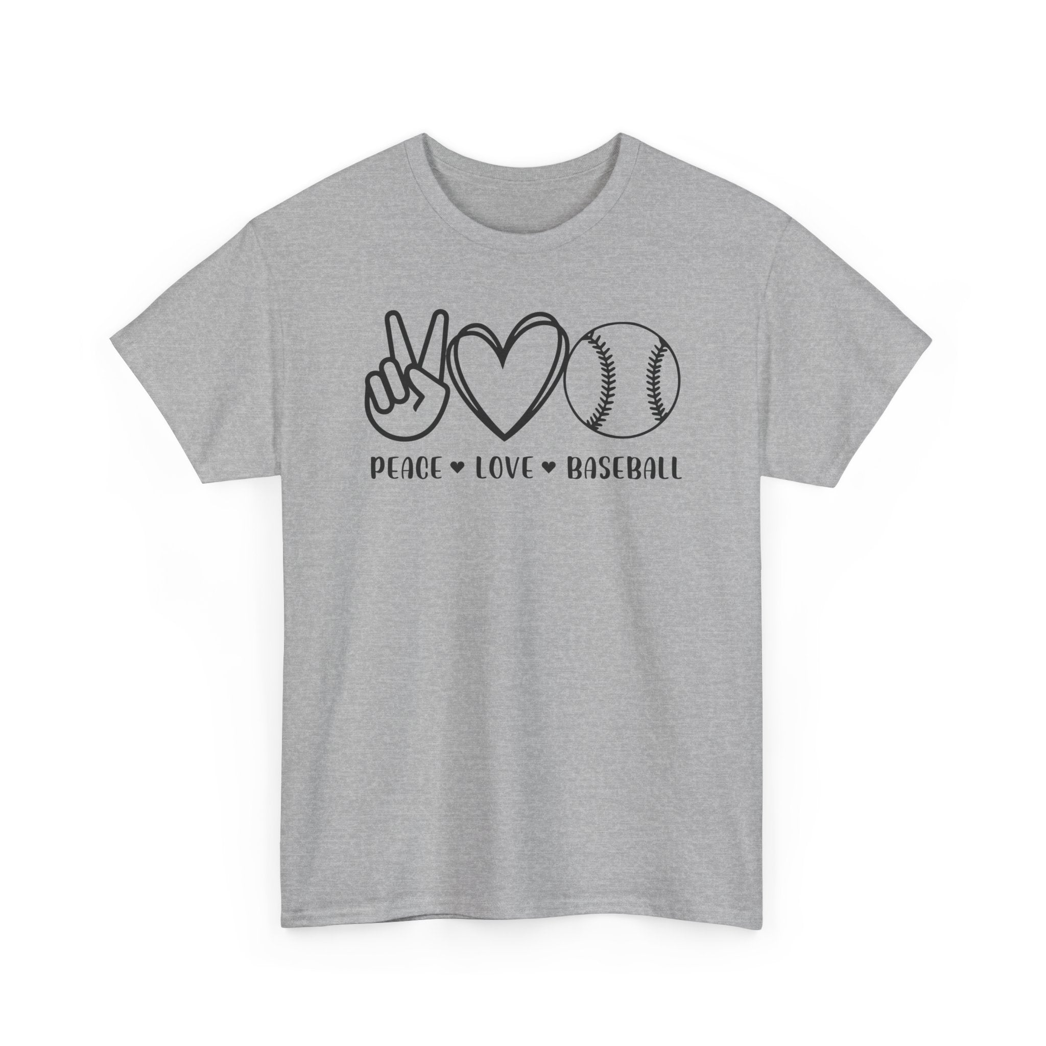 Baseball Peace Love T-Shirt — "Peace • Love • Baseball" Graphic Tee