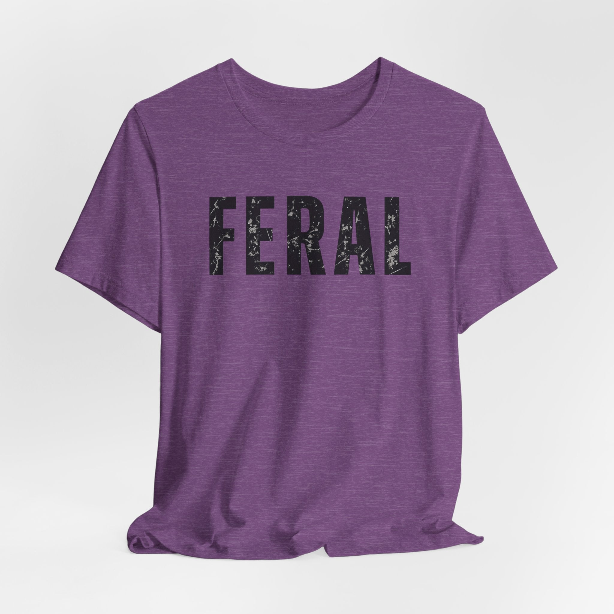 Feral Graphic Tee — Distressed Bold Lettering T-Shirt