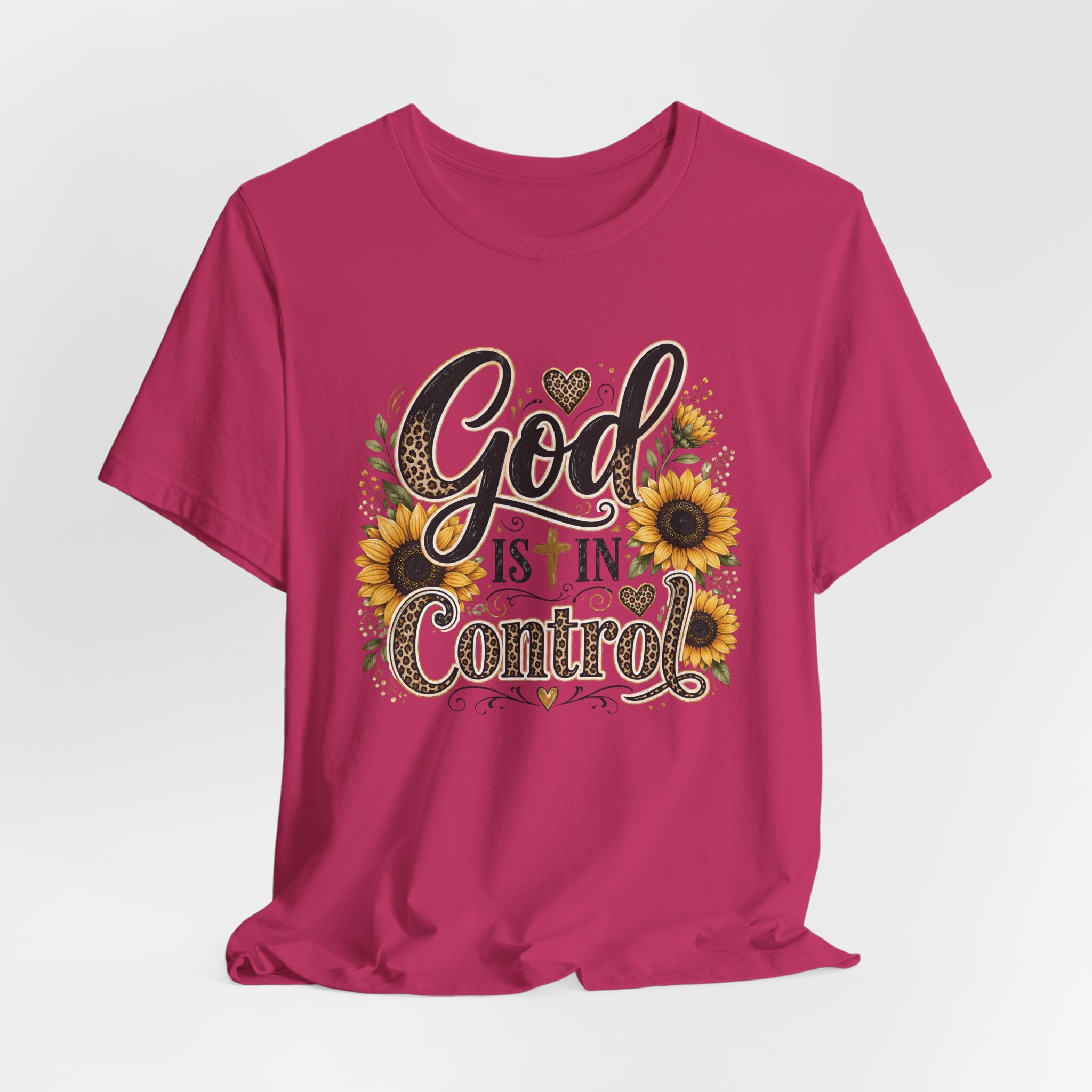 God Is In Control Sunflower Tee — Inspirational Christian T‑Shirt