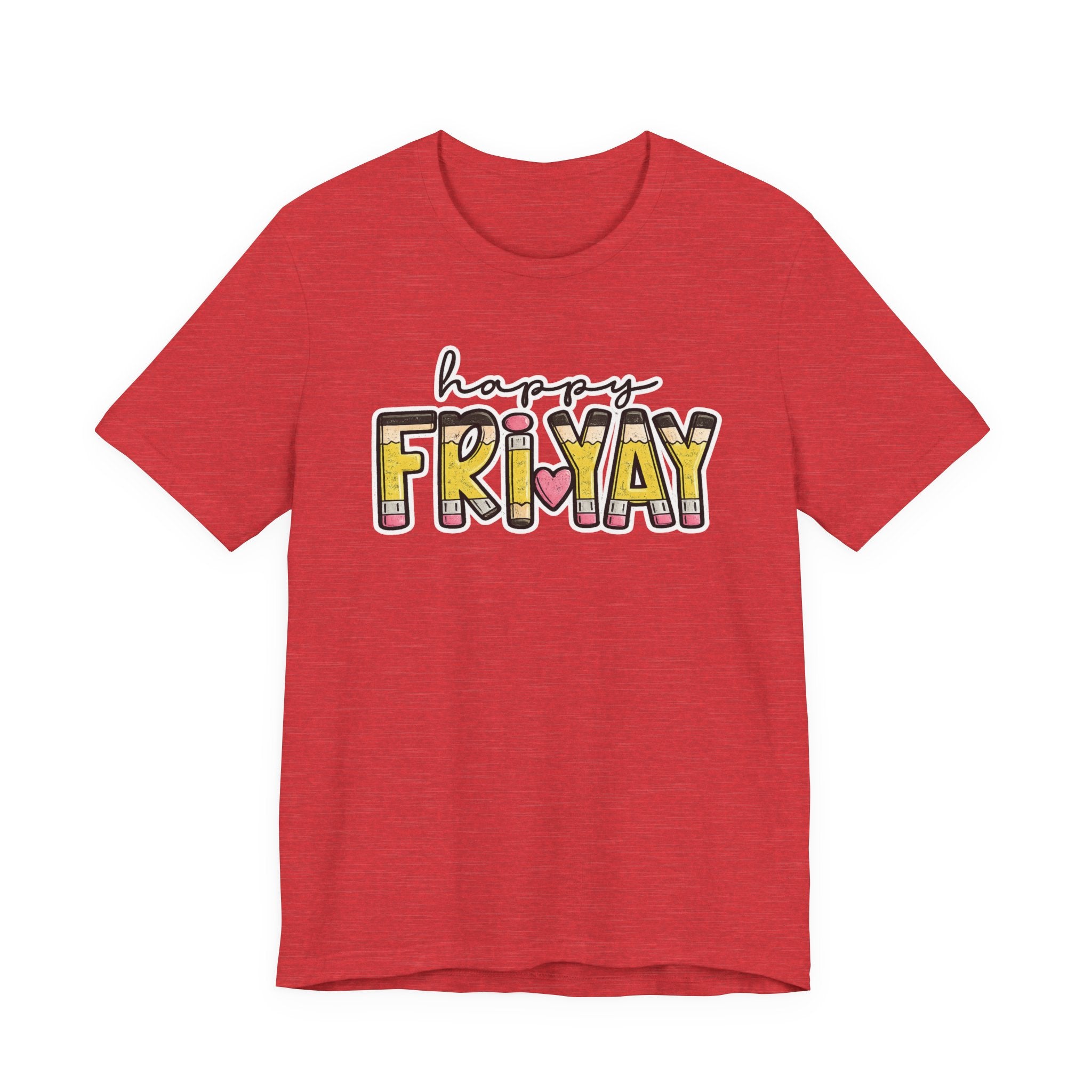 Happy Friyay Teacher Shirt  Friday Teacher Tee  Pencil Graphic T-Shirt